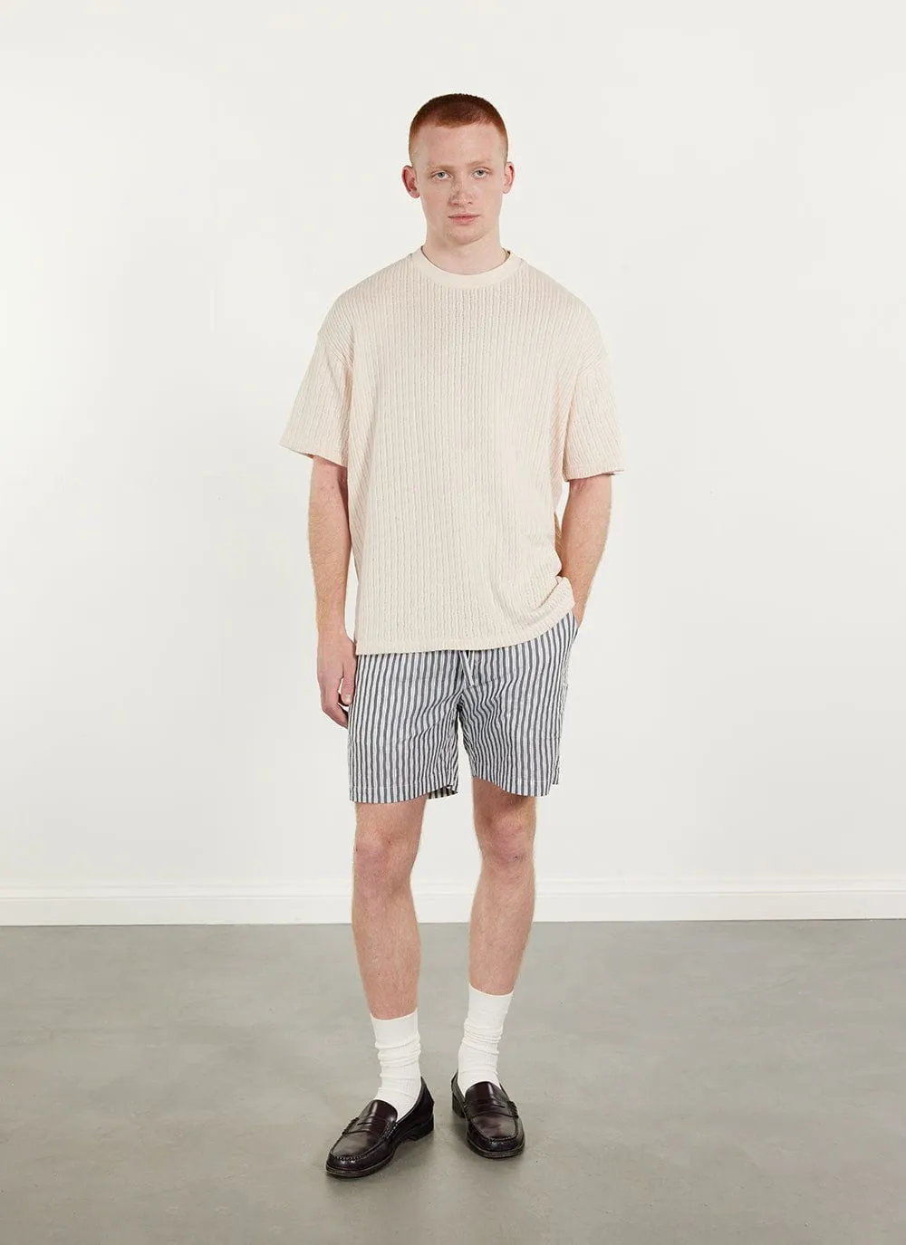 Sand Stripe Oversized T Shirt | Organic Cotton | Ecru