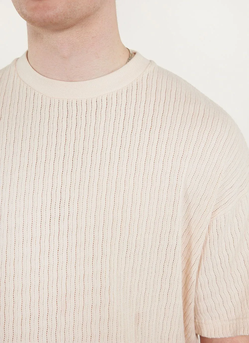 Sand Stripe Oversized T Shirt | Organic Cotton | Ecru