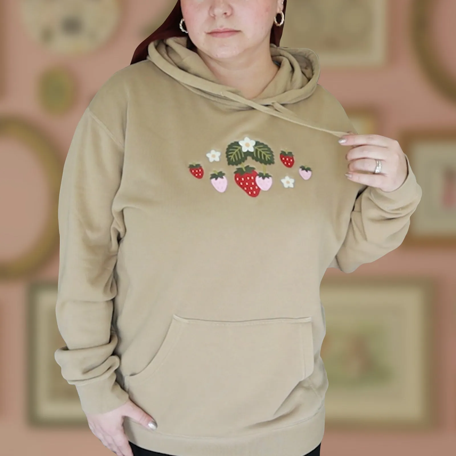 Sandstone "Strawberry" Embroidered Sweatshirt