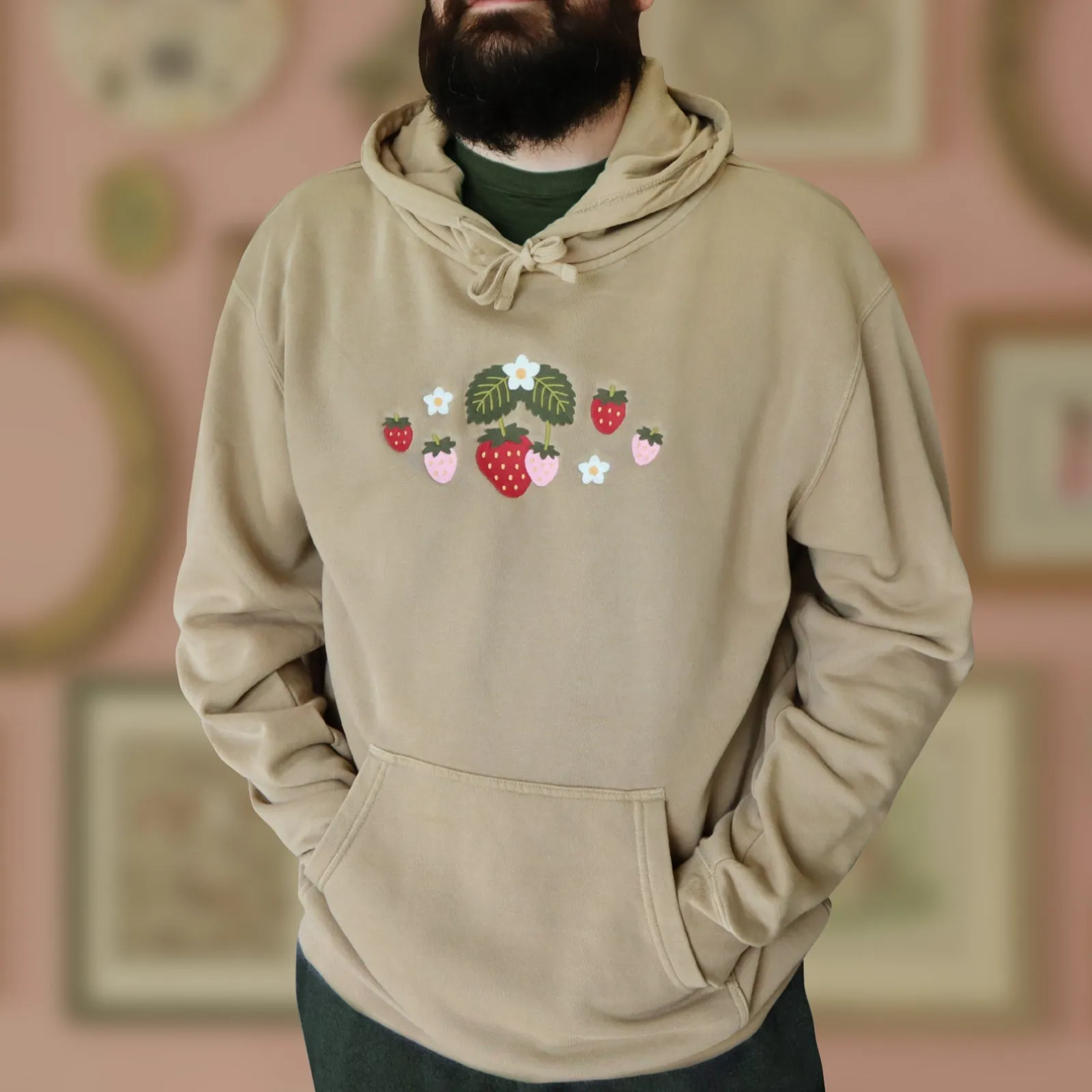 Sandstone "Strawberry" Embroidered Sweatshirt