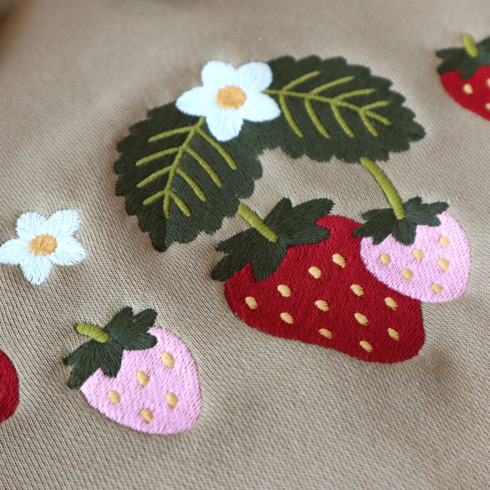 Sandstone "Strawberry" Embroidered Sweatshirt