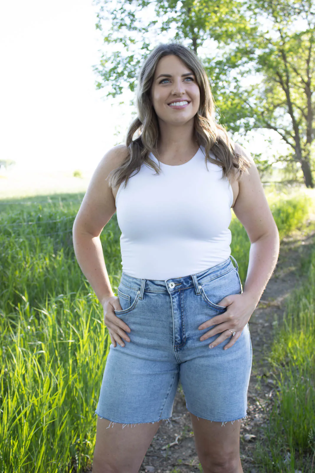 Sanna Denim Bermuda Shorts