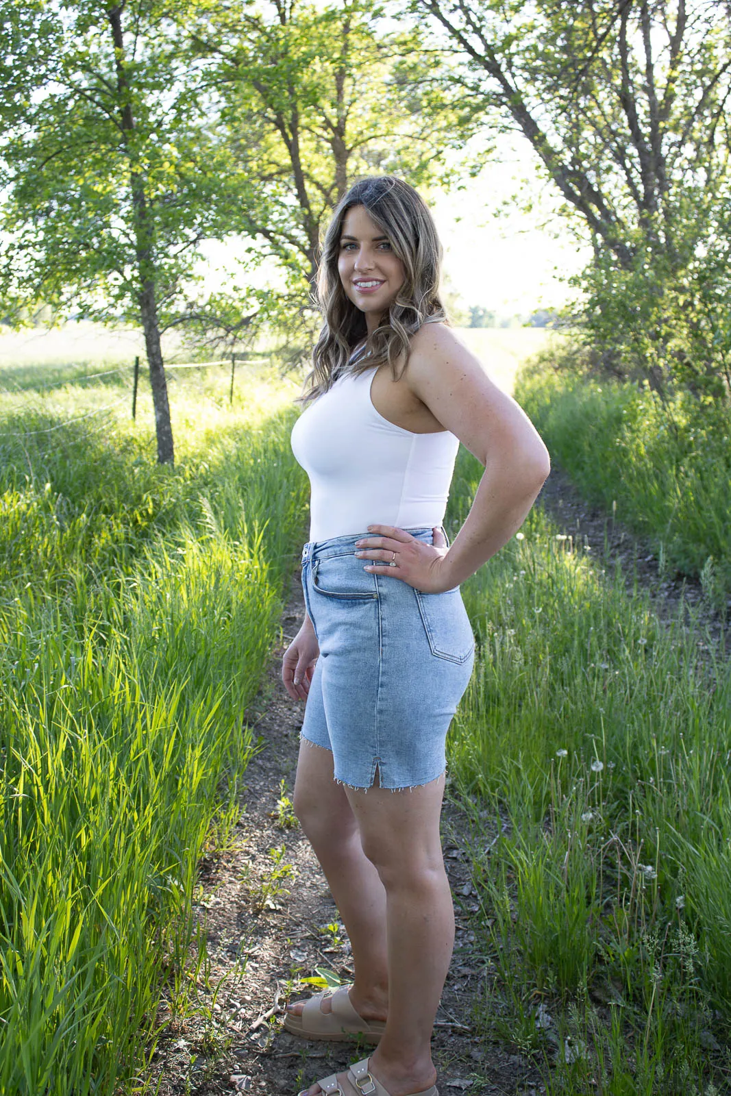 Sanna Denim Bermuda Shorts