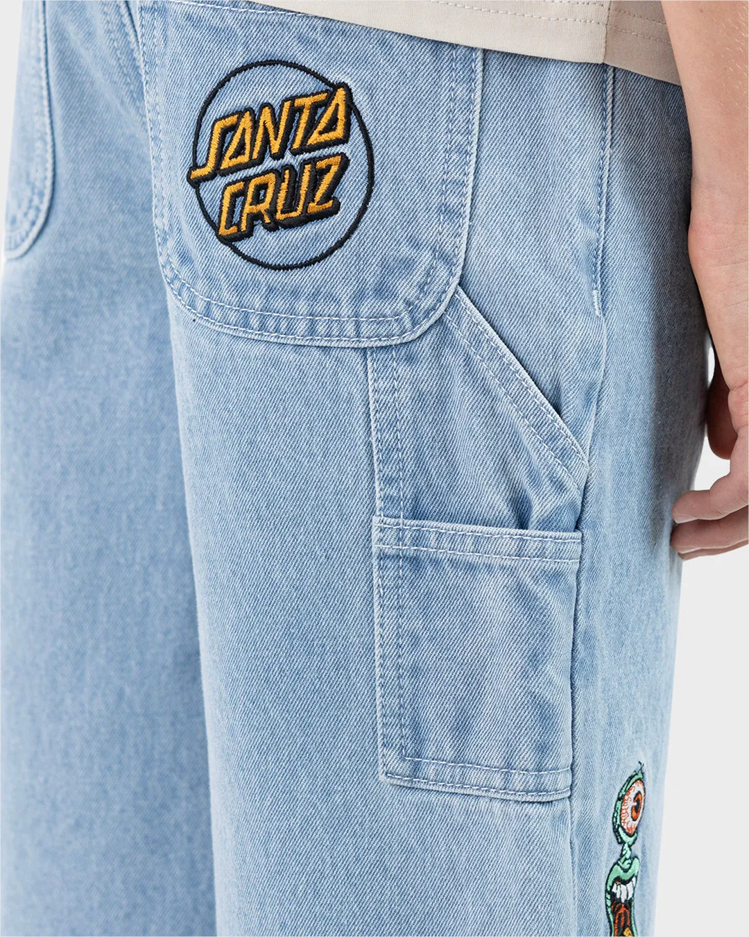 Santa Cruz Opus Grip Dot Carpenter Short - Bleached Denim