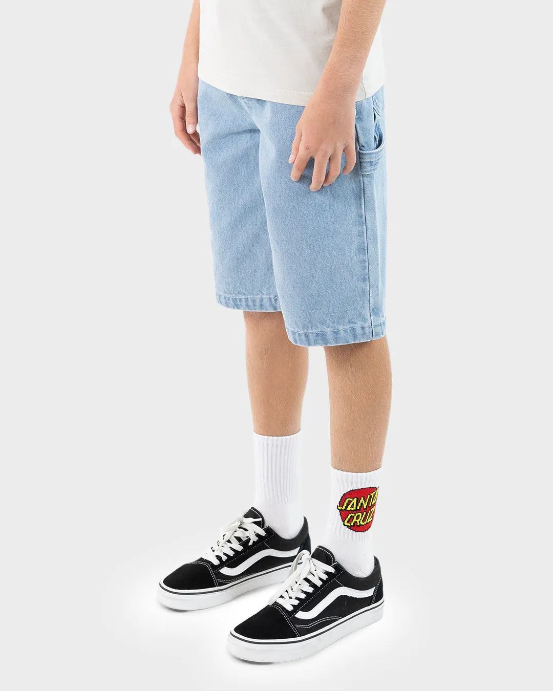 Santa Cruz Opus Grip Dot Carpenter Short - Bleached Denim