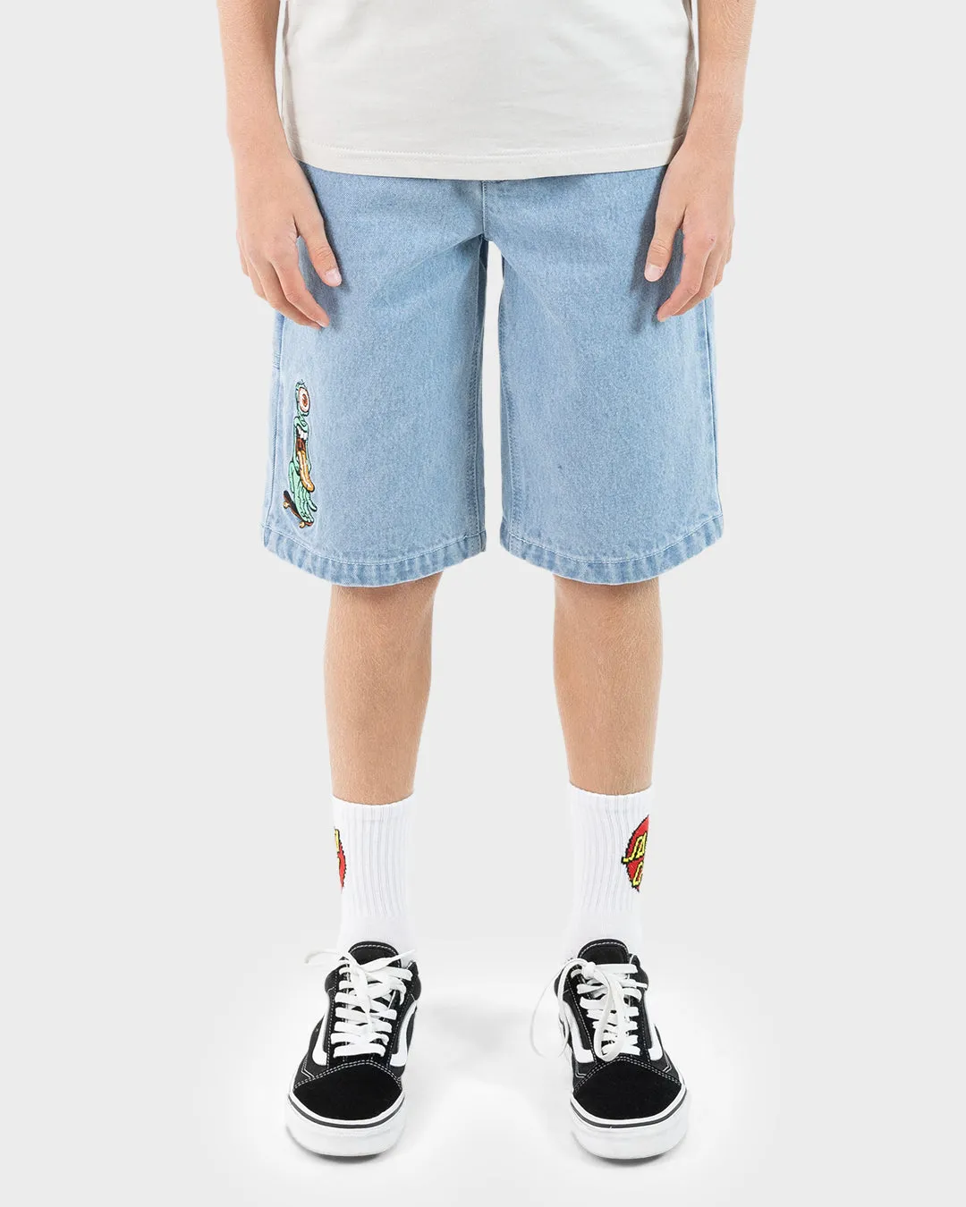 Santa Cruz Opus Grip Dot Carpenter Short - Bleached Denim