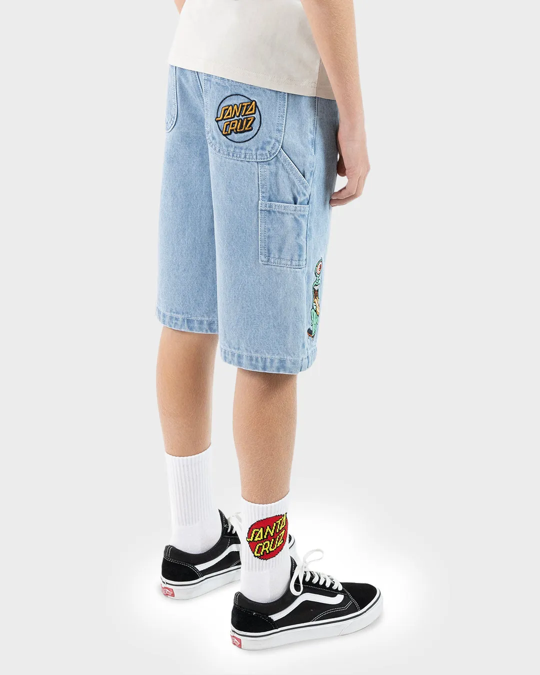 Santa Cruz Opus Grip Dot Carpenter Short - Bleached Denim