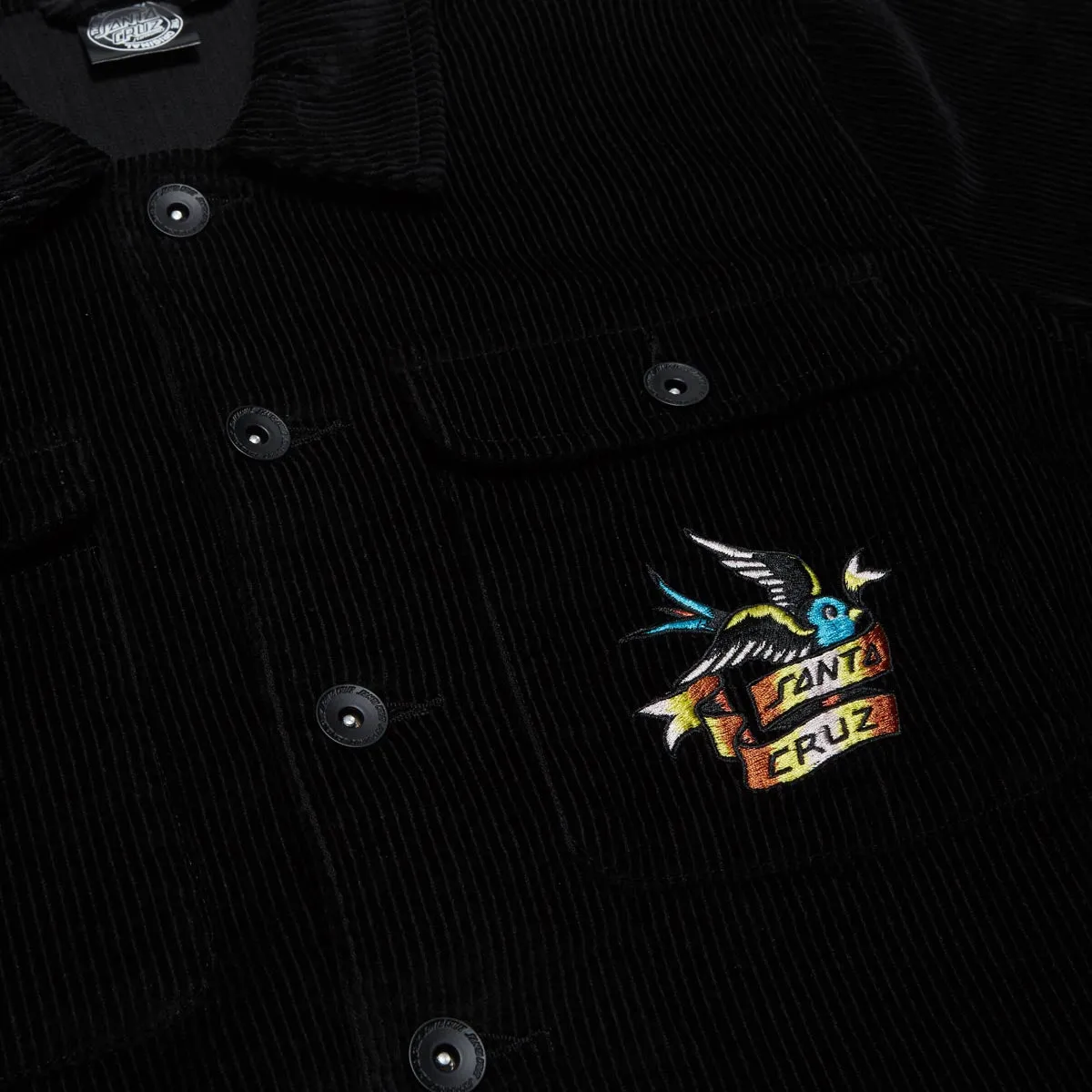 Santa Cruz Sommer Sparrow Long Sleeve Corduroy Shirt - Black