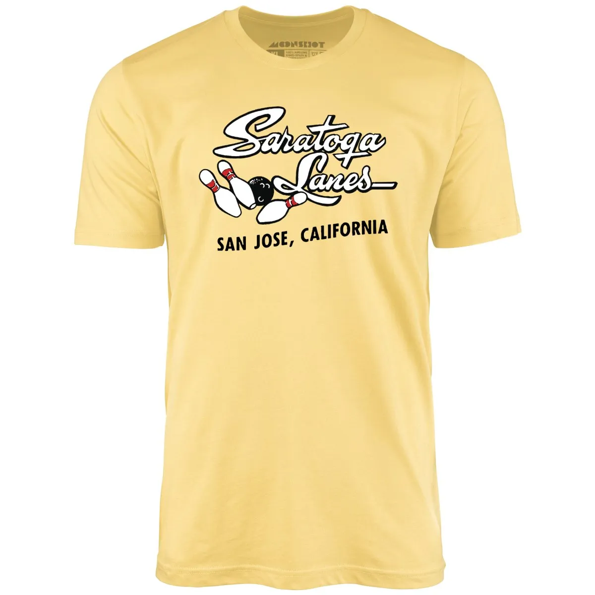 Saratoga Lanes - San Jose, CA - Vintage Bowling Alley - Unisex T-Shirt