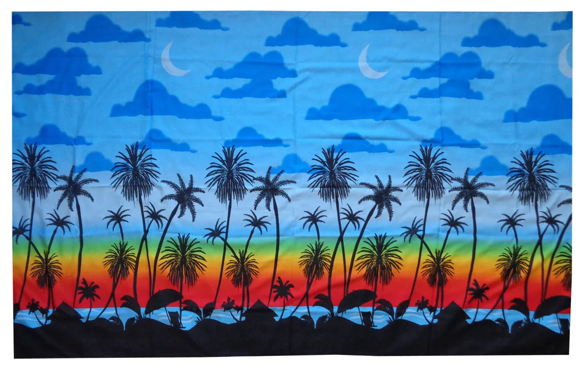 Sarong Women Scenic Coconut Printed Beach Swimsuit Wrap One Size Pareo