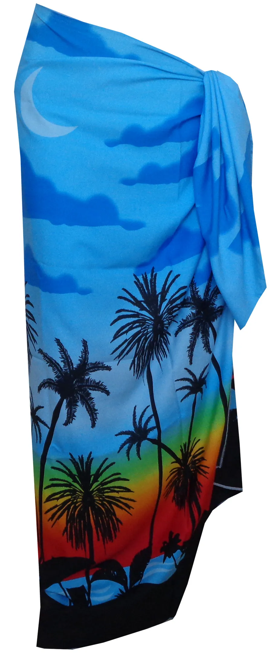 Sarong Women Scenic Coconut Printed Beach Swimsuit Wrap One Size Pareo