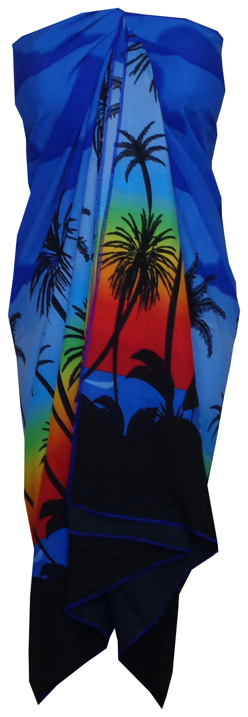 Sarong Women Scenic Coconut Printed Beach Swimsuit Wrap One Size Pareo