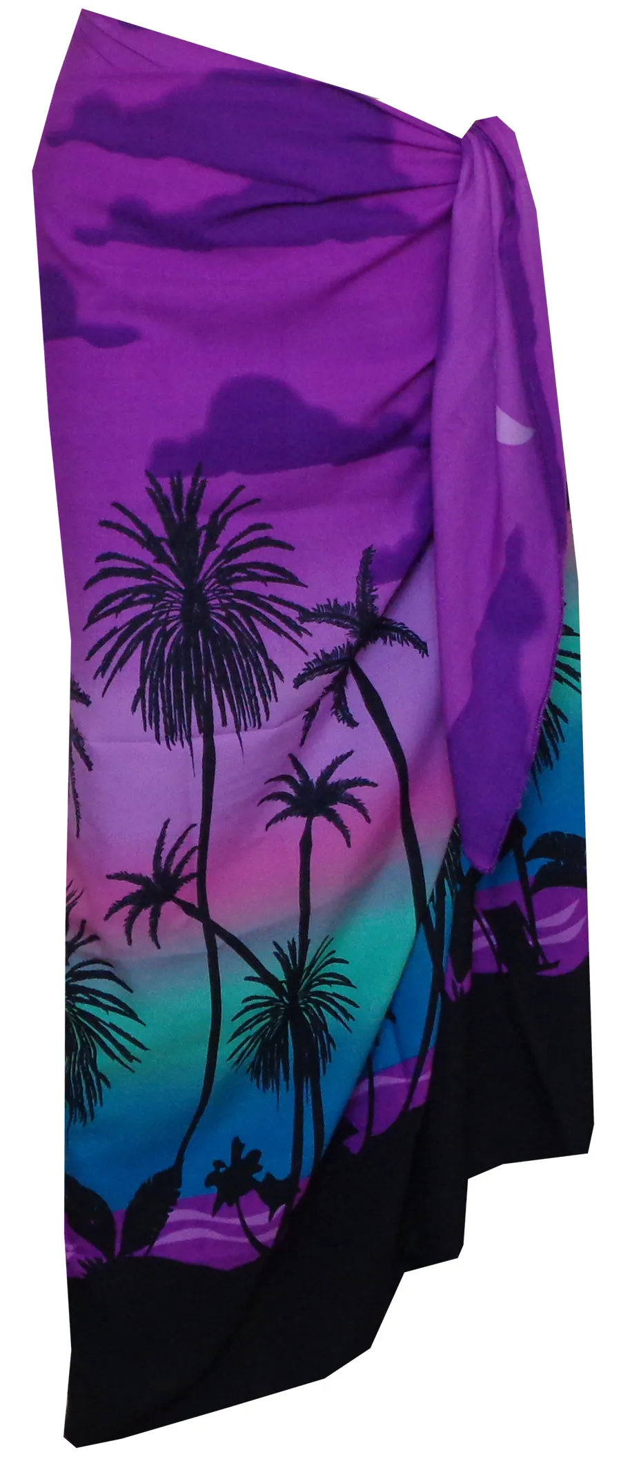 Sarong Women Scenic Coconut Printed Beach Swimsuit Wrap One Size Pareo