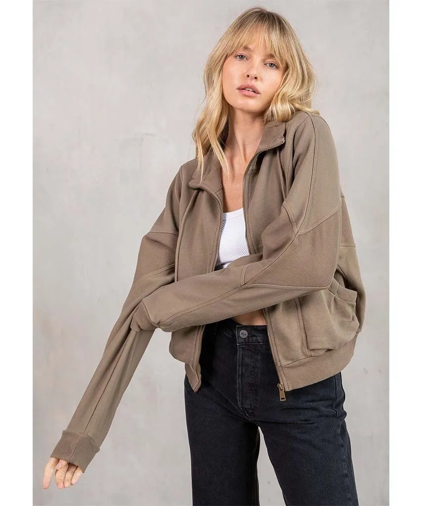 Saturdays Zip-Up Sweatshirt Mushroom