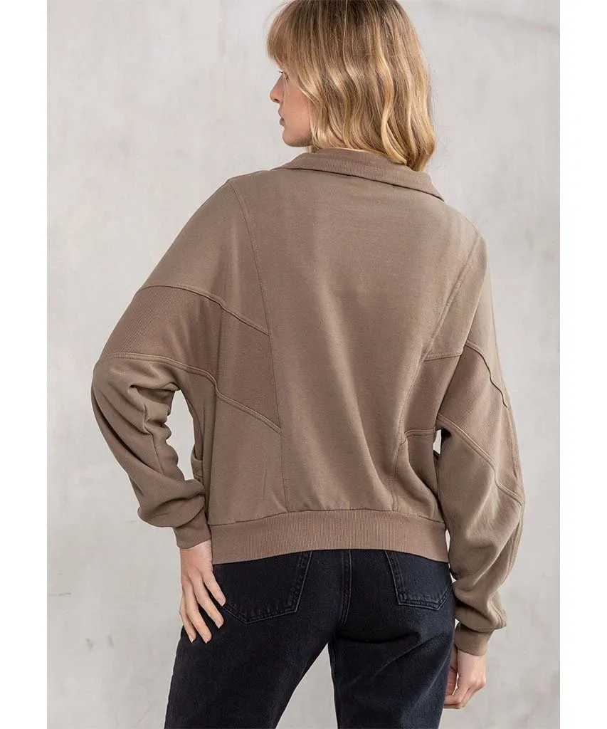 Saturdays Zip-Up Sweatshirt Mushroom