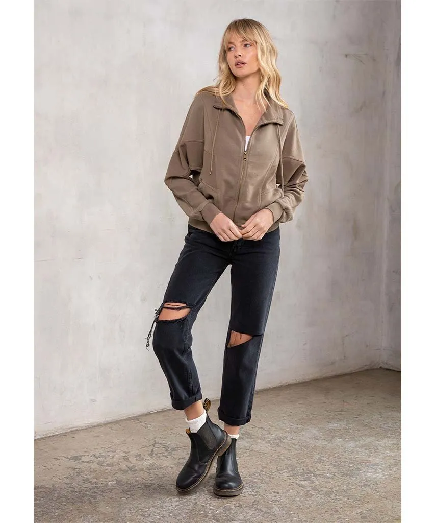 Saturdays Zip-Up Sweatshirt Mushroom