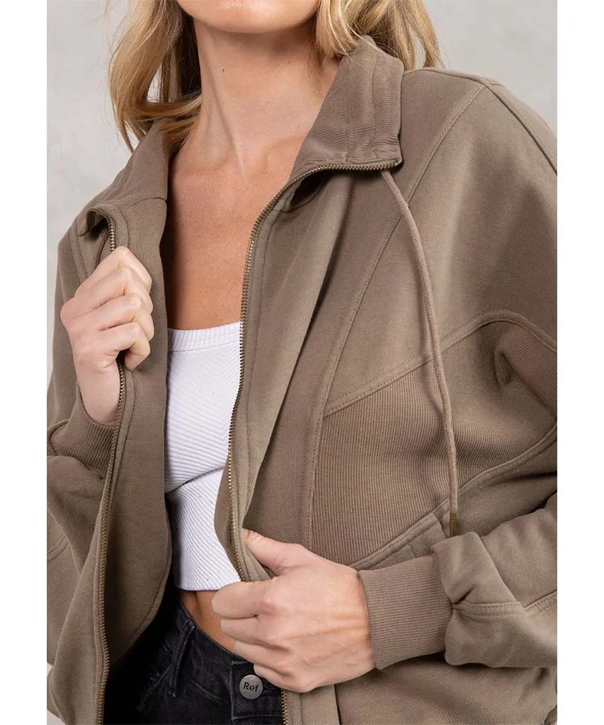 Saturdays Zip-Up Sweatshirt Mushroom
