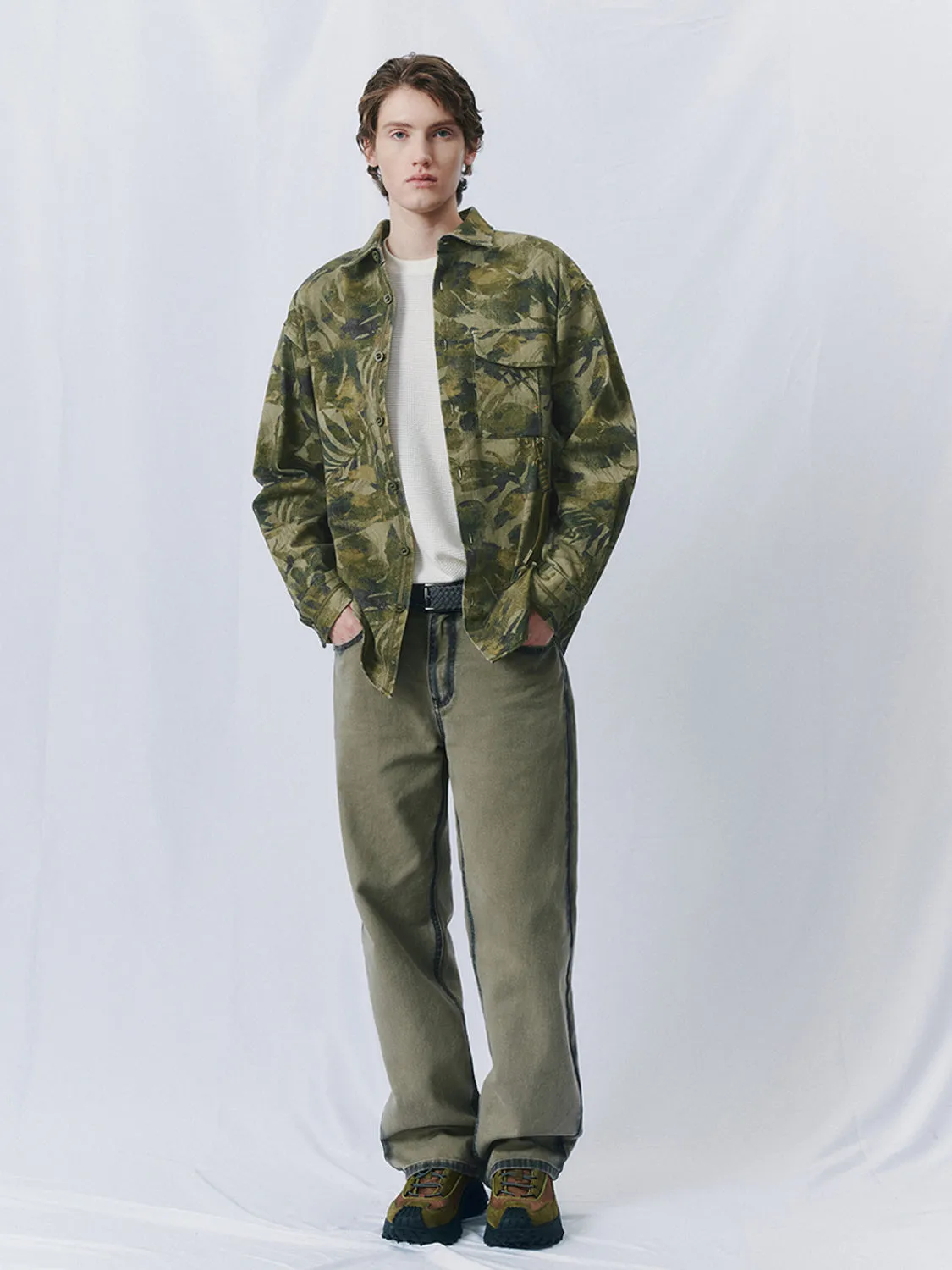 Scenery Printed Button Up Shirts