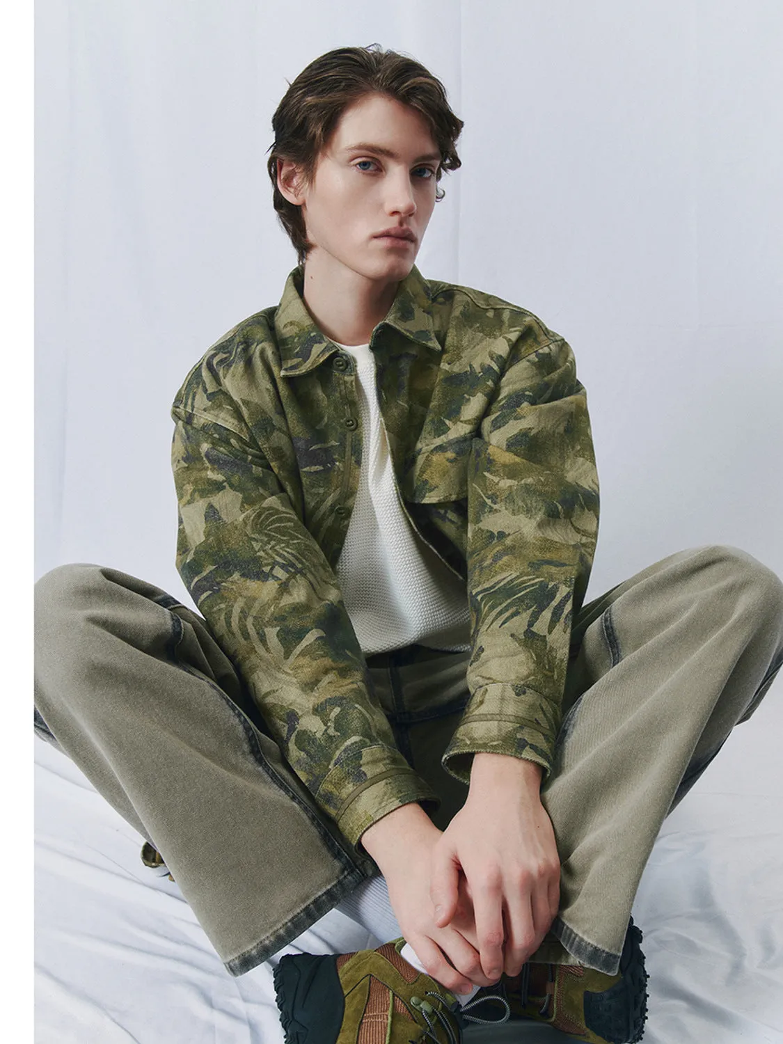 Scenery Printed Button Up Shirts