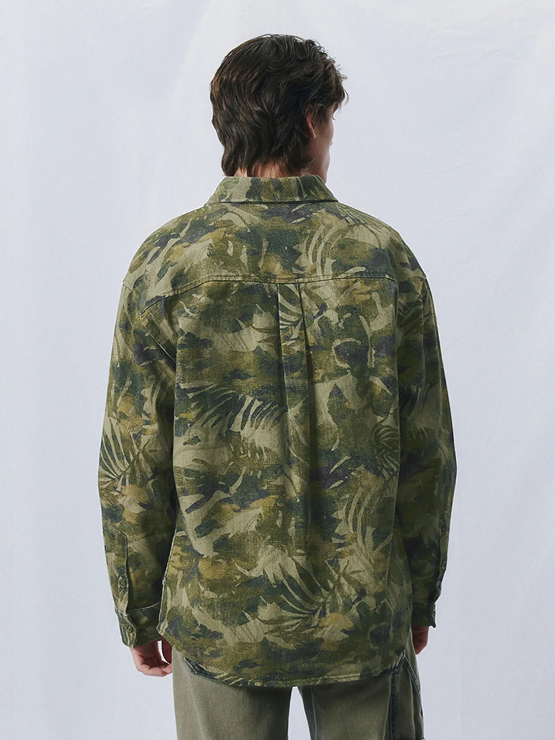 Scenery Printed Button Up Shirts