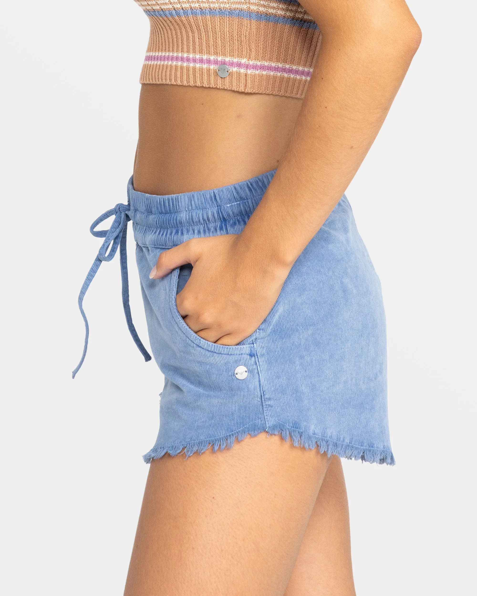 Scenic Route Corduroy Shorts - Infinity Blue