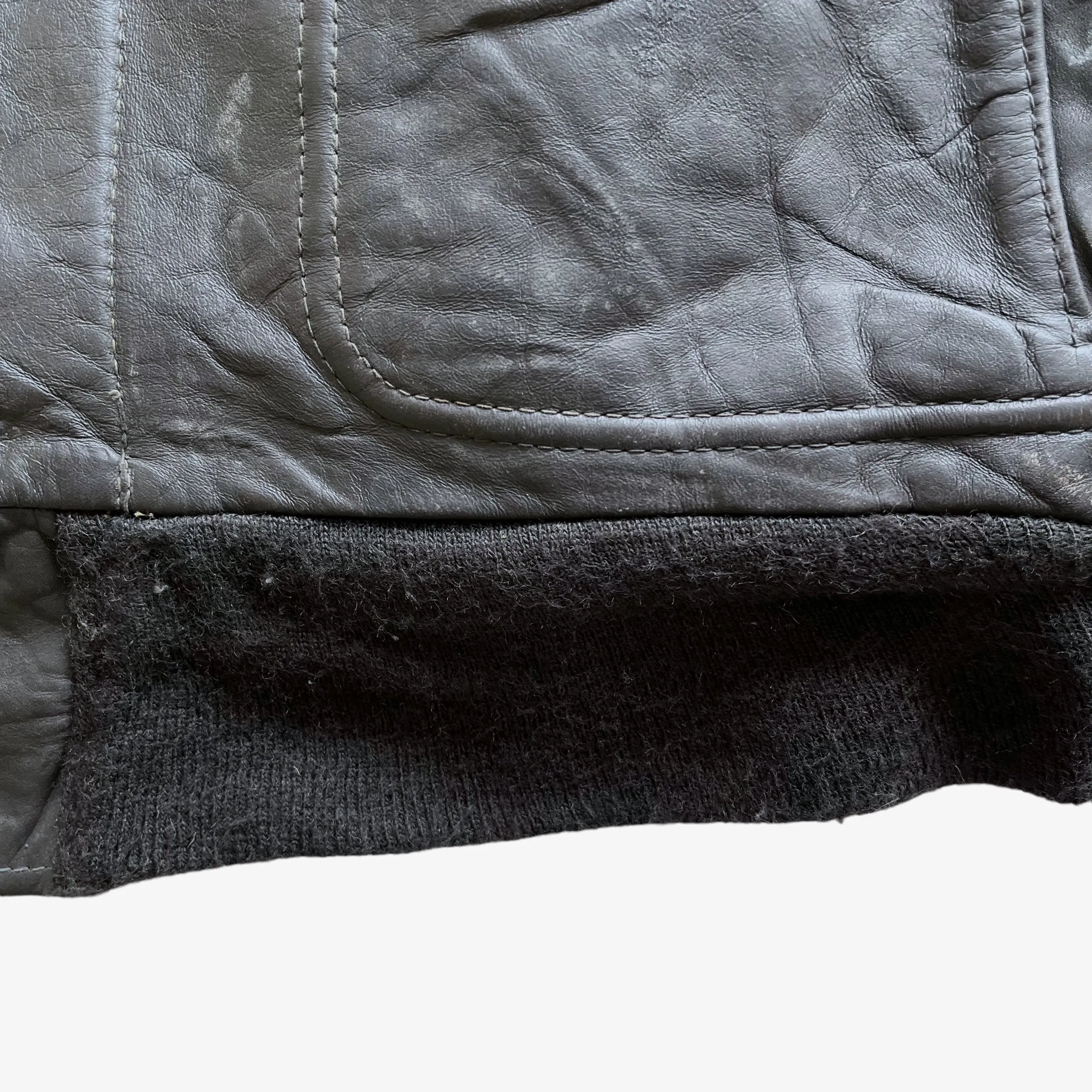 Schott Leather Pilot Jacket With Fur Collar
