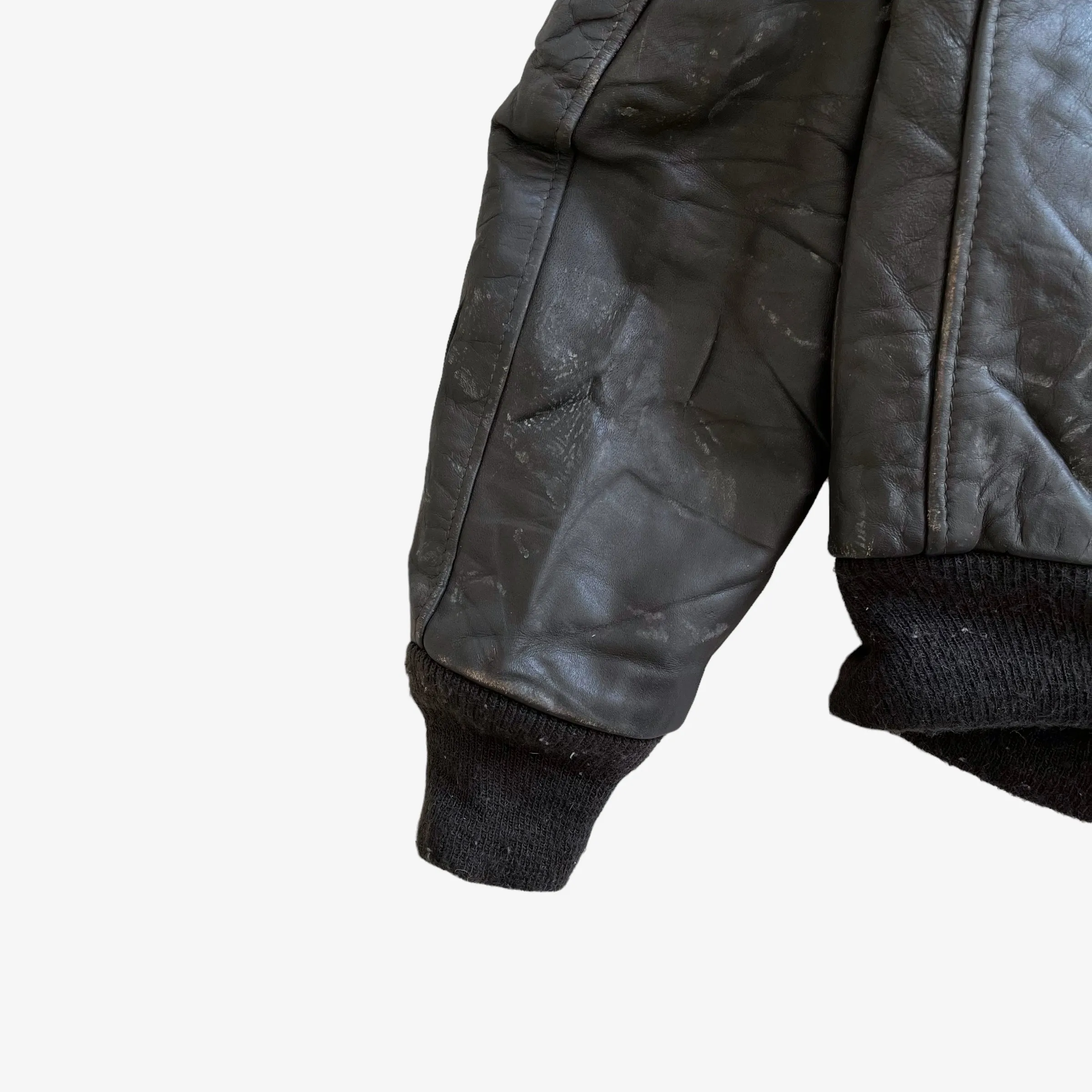 Schott Leather Pilot Jacket With Fur Collar