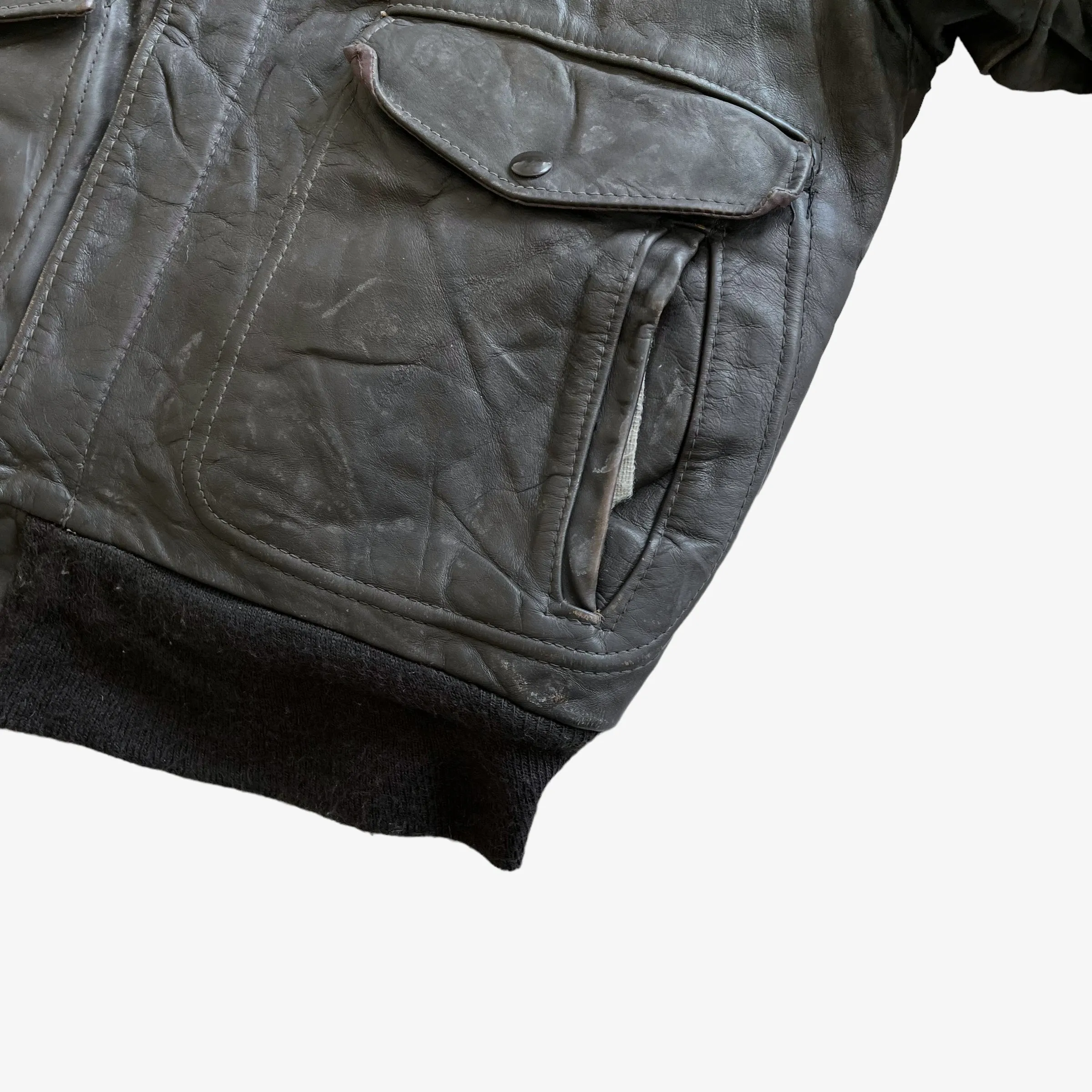 Schott Leather Pilot Jacket With Fur Collar