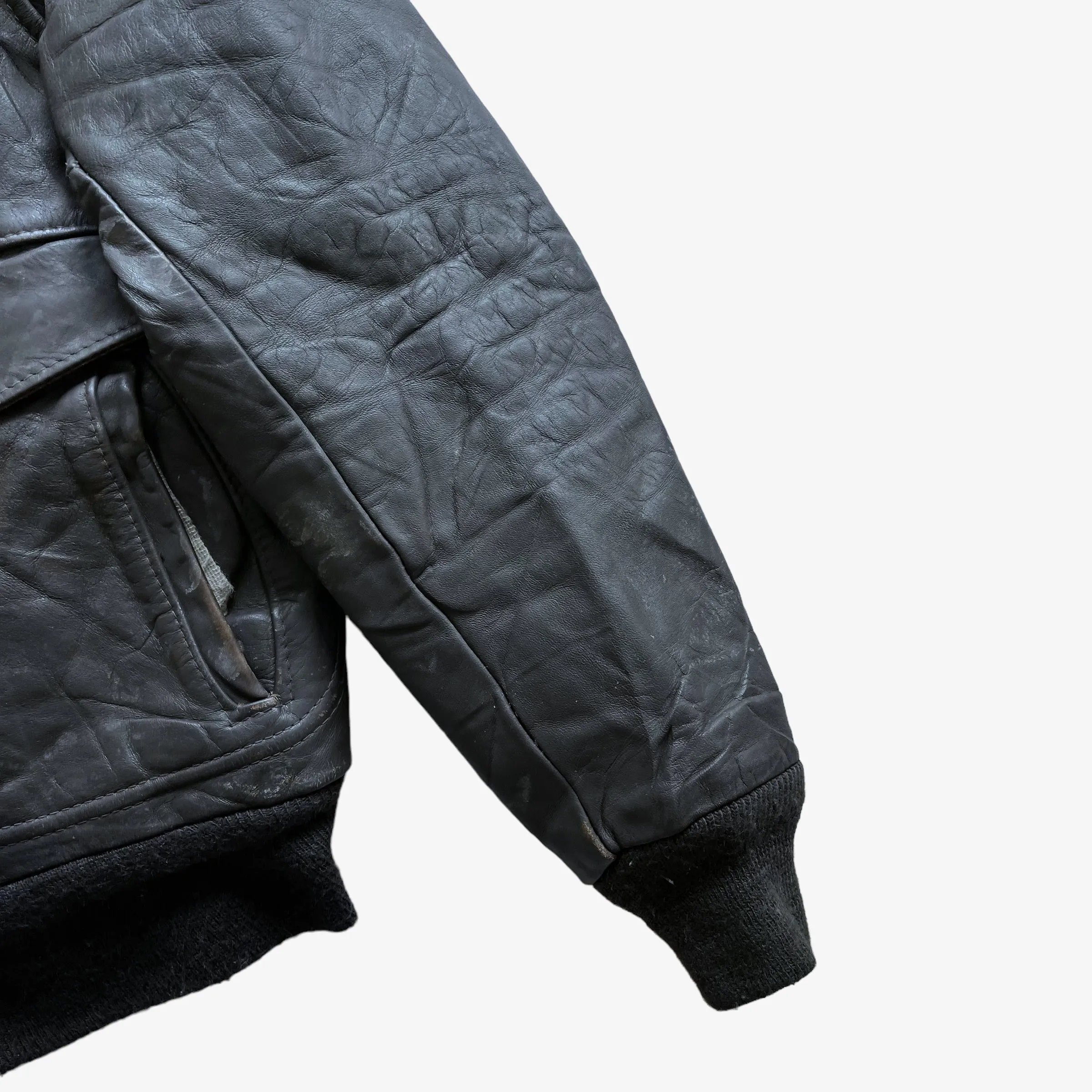 Schott Leather Pilot Jacket With Fur Collar