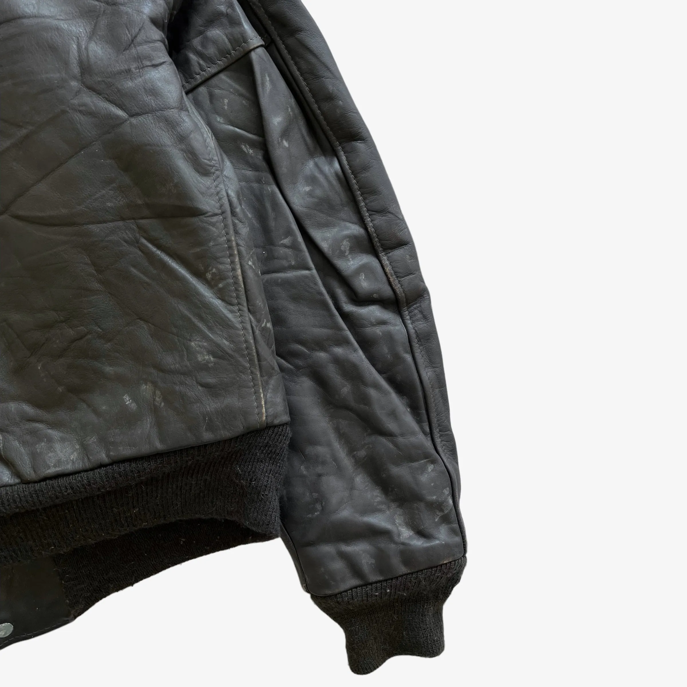 Schott Leather Pilot Jacket With Fur Collar