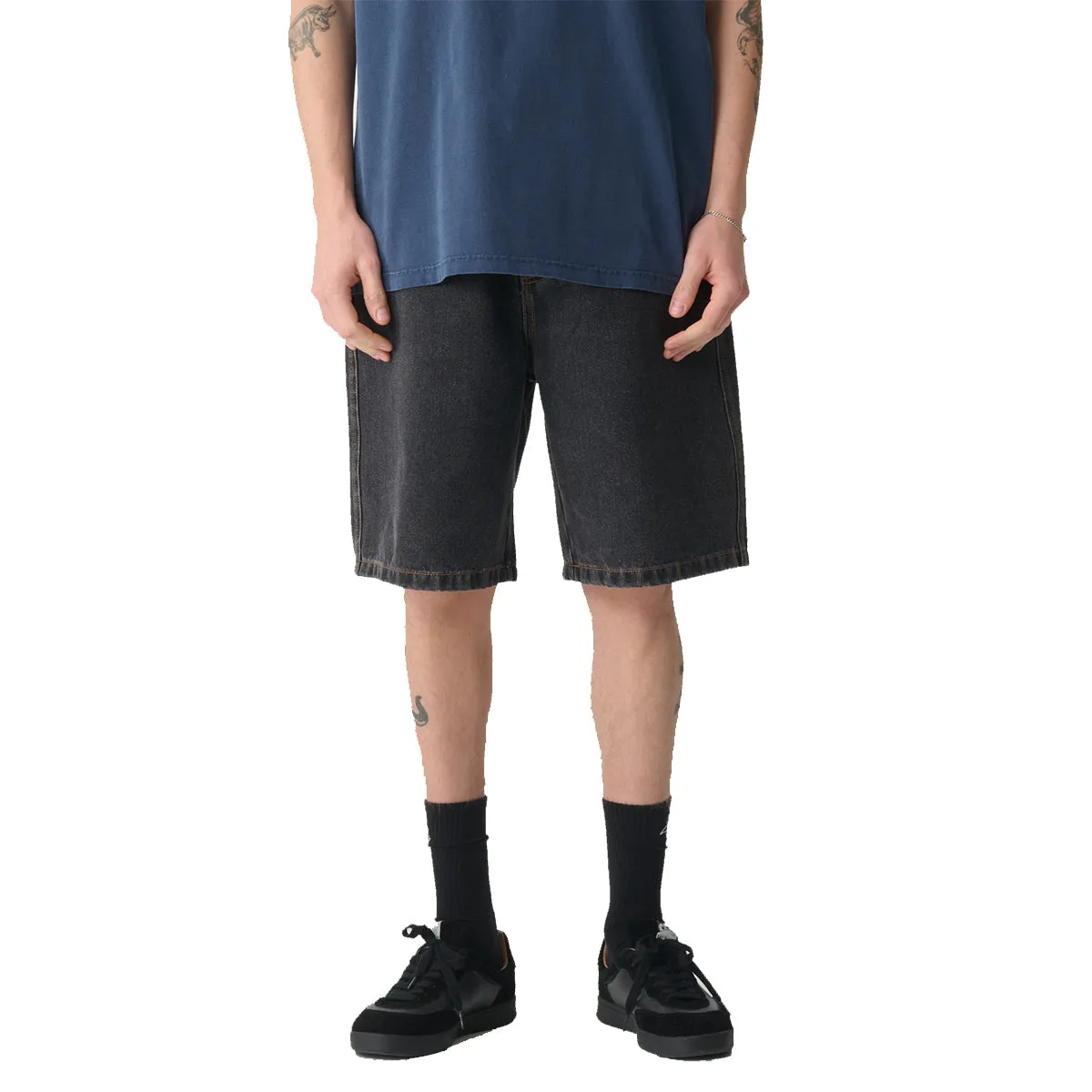 S/Double - Denim Standard Shorts Washed Black