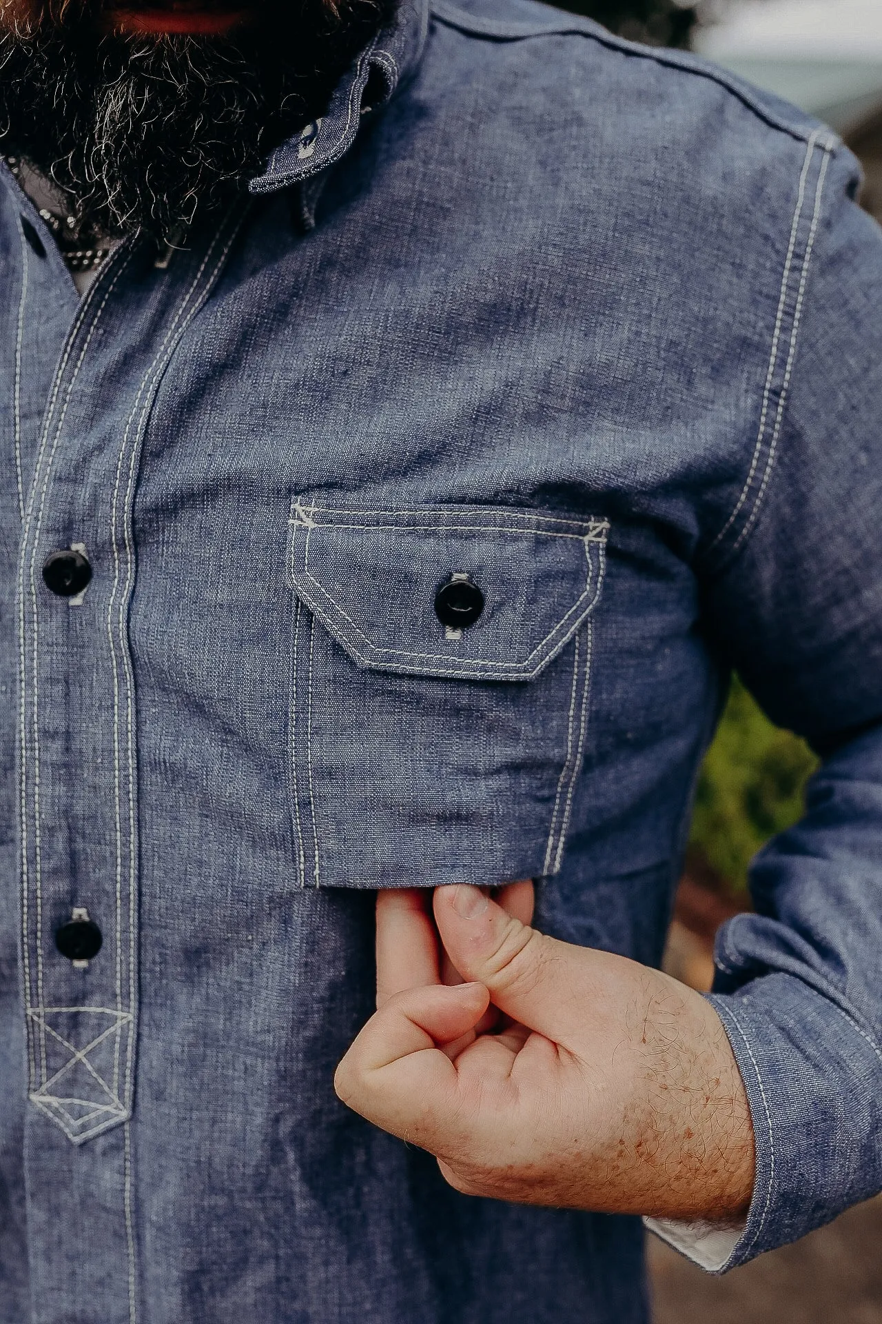 SELVEDGE CHAMBRAY WORK SHIRT (5333A)