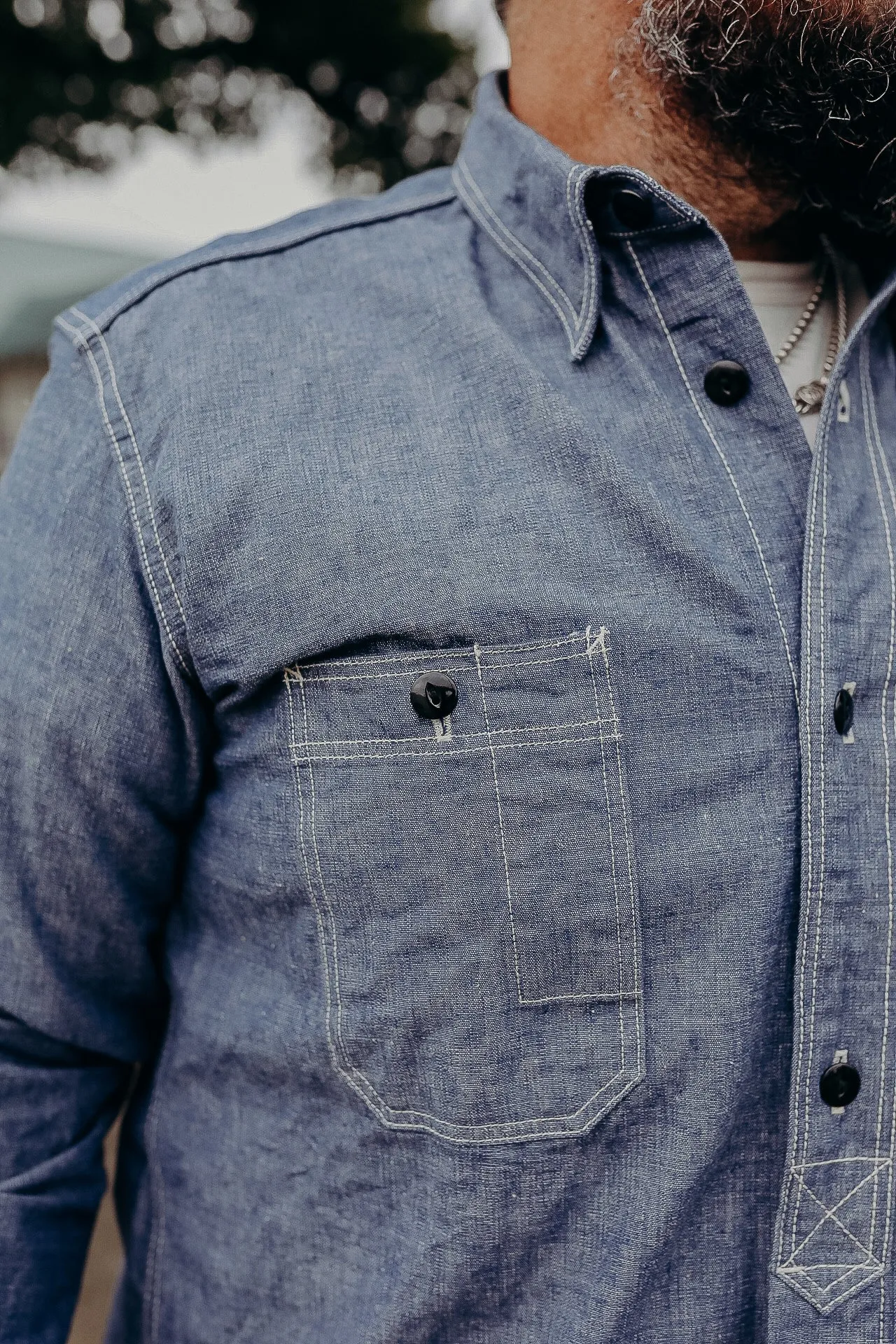 SELVEDGE CHAMBRAY WORK SHIRT (5333A)