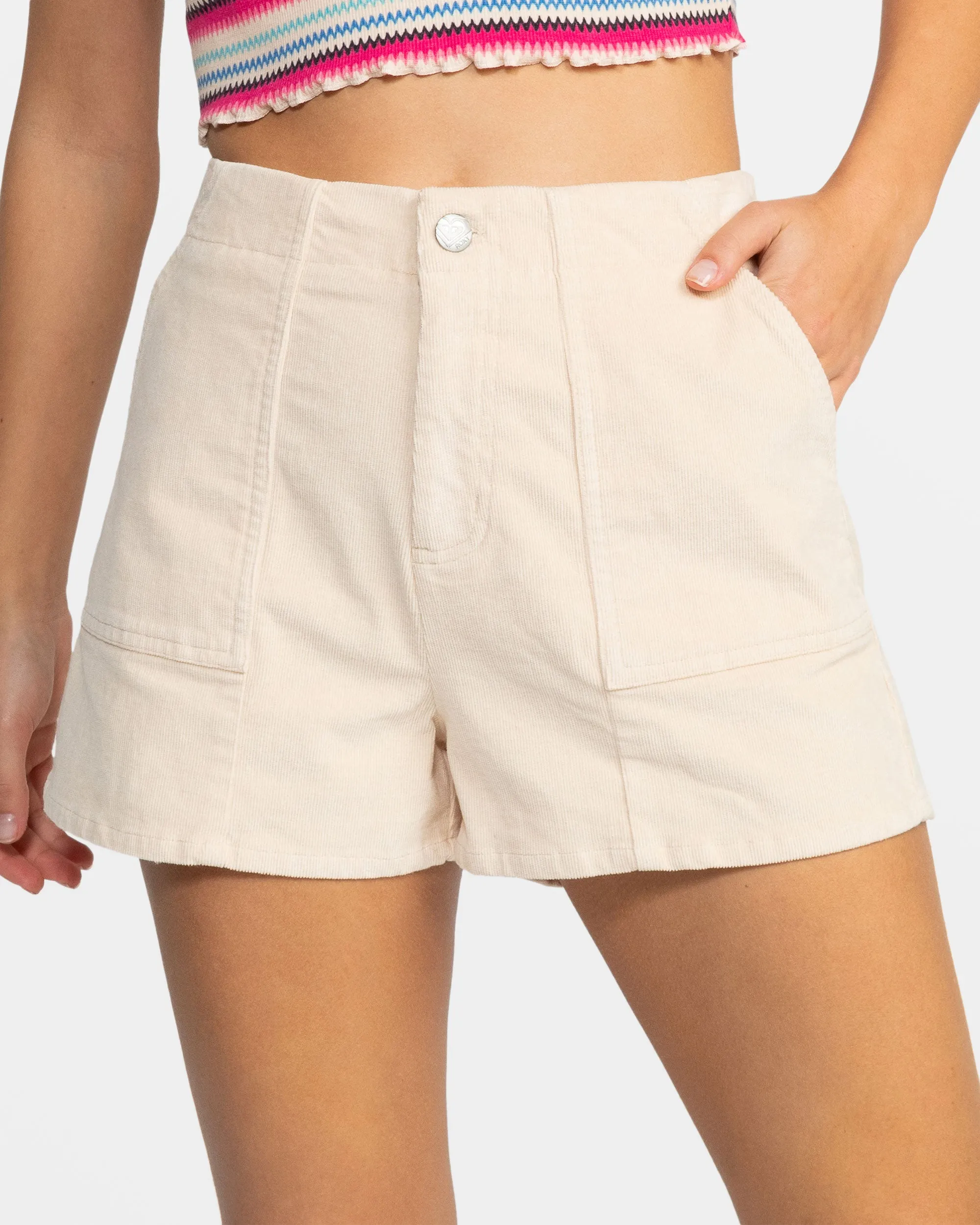 Sessions High Waist Corduroy Shorts - Brazilian Sand