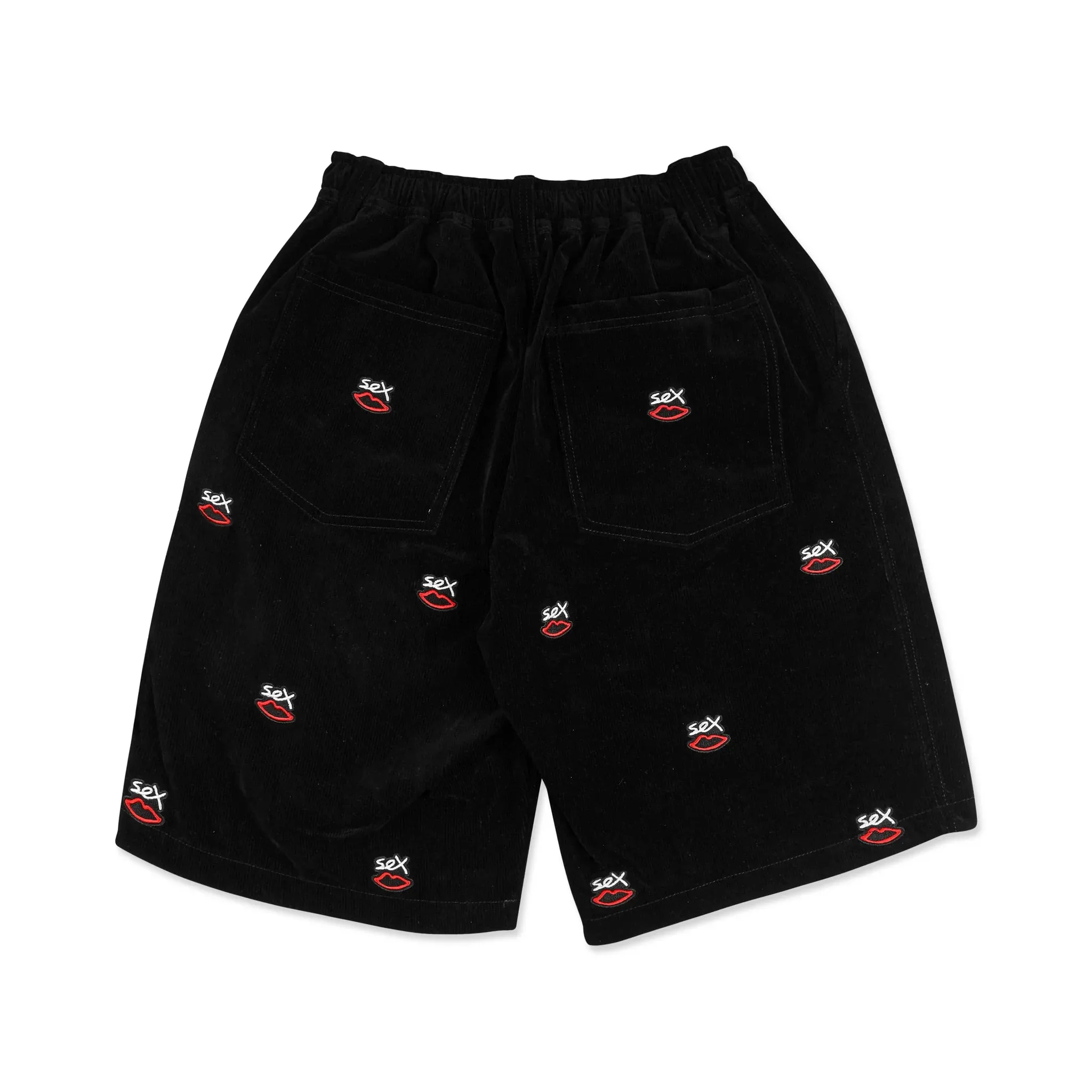 Sex Skateboards Mini Sex Logo Straight Fit Corduroy Shorts - Black