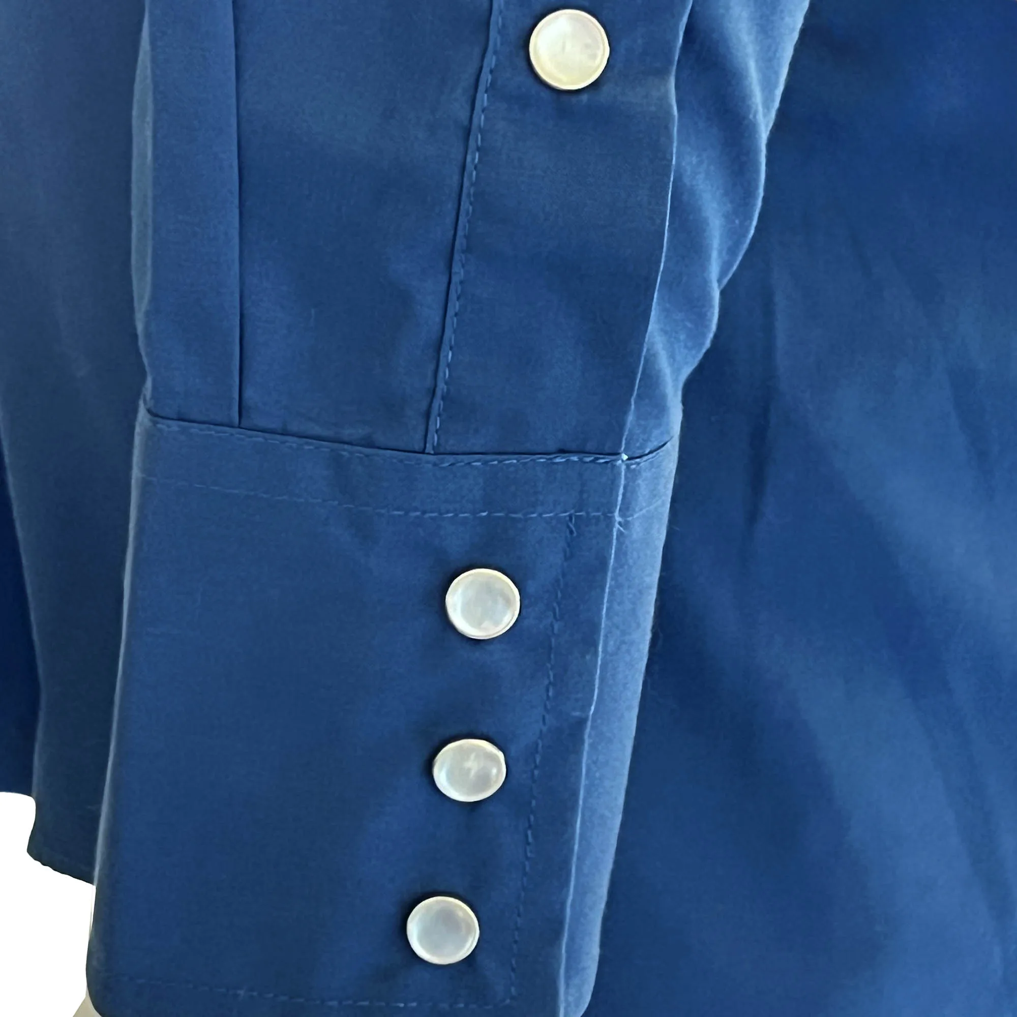 Sheplers Blue Cotton Blend Western Shirt, 16.5/33 - Pearl Snaps, Flap Pockets
