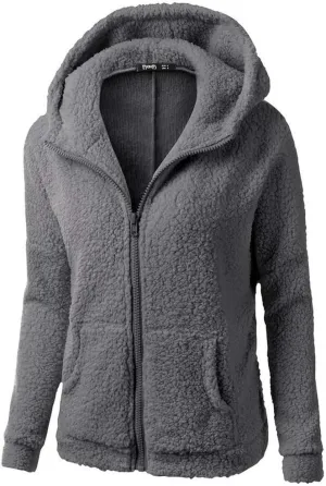 Sherpa Jacket Women 2024 Plus Size Fuzzy Fleece Fall Winter Coats Comfy Warm Zip Up Hoodies Cute Outwear with Pockets