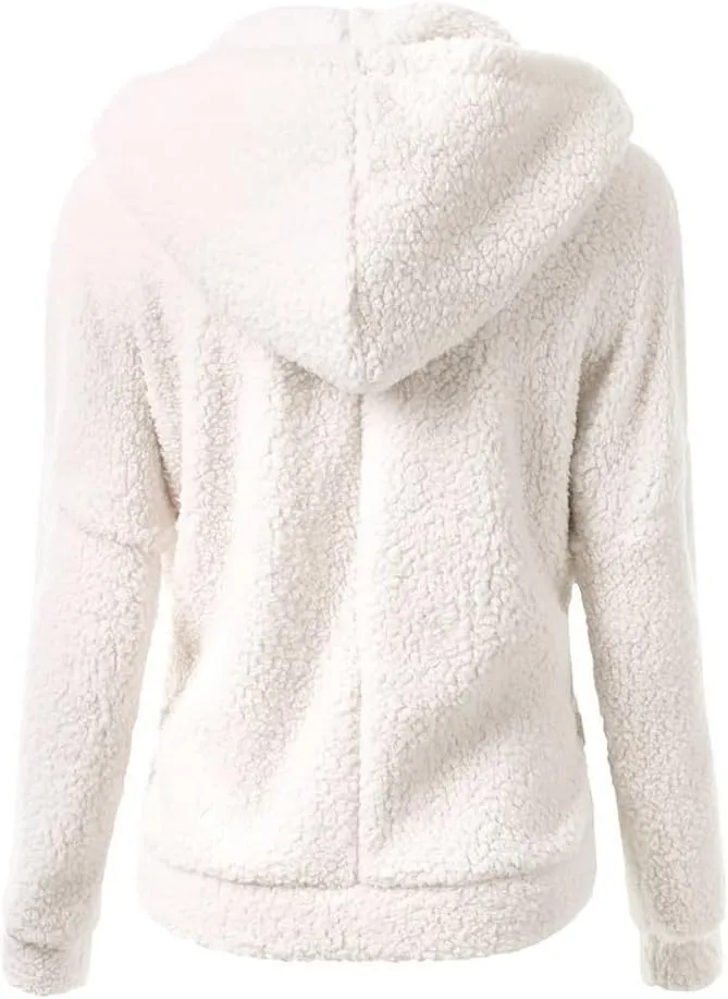 Sherpa Jacket Women 2024 Plus Size Fuzzy Fleece Fall Winter Coats Comfy Warm Zip Up Hoodies Cute Outwear with Pockets