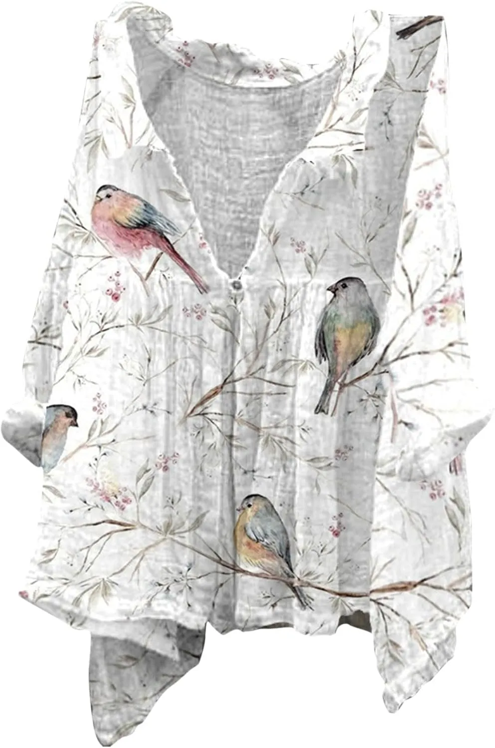 Shirts for Women Print Natural Autumn Fragrant Fabric Shirt Asymmetrical Tops for Women Linen Shirts for Women Tops