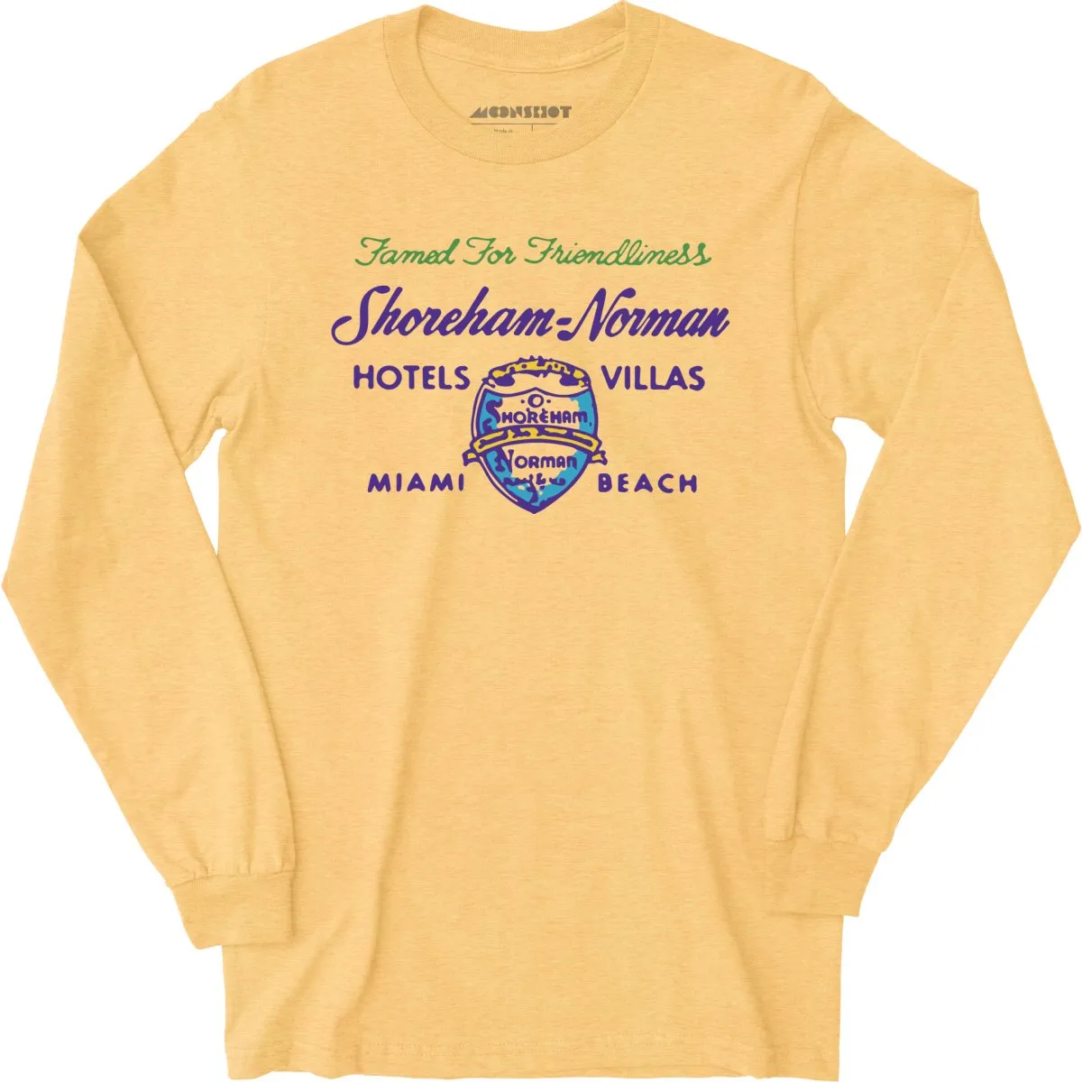 Shoreham Norman Hotels & Villas v2 - Miami, FL - Vintage Hotel - Long Sleeve T-Shirt