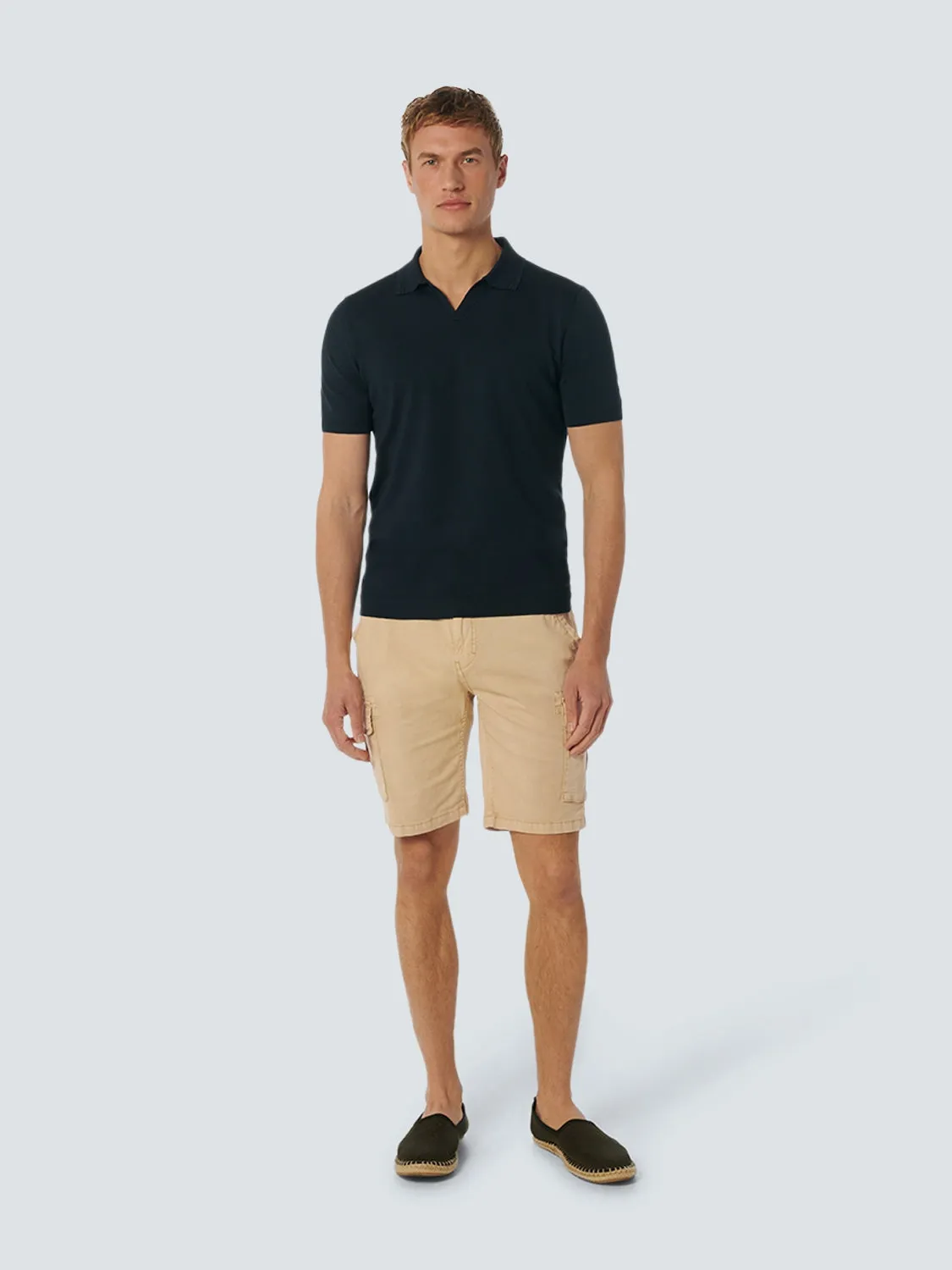 Short Cargo Garment Dyed   Stone Washed Stretch | Sand