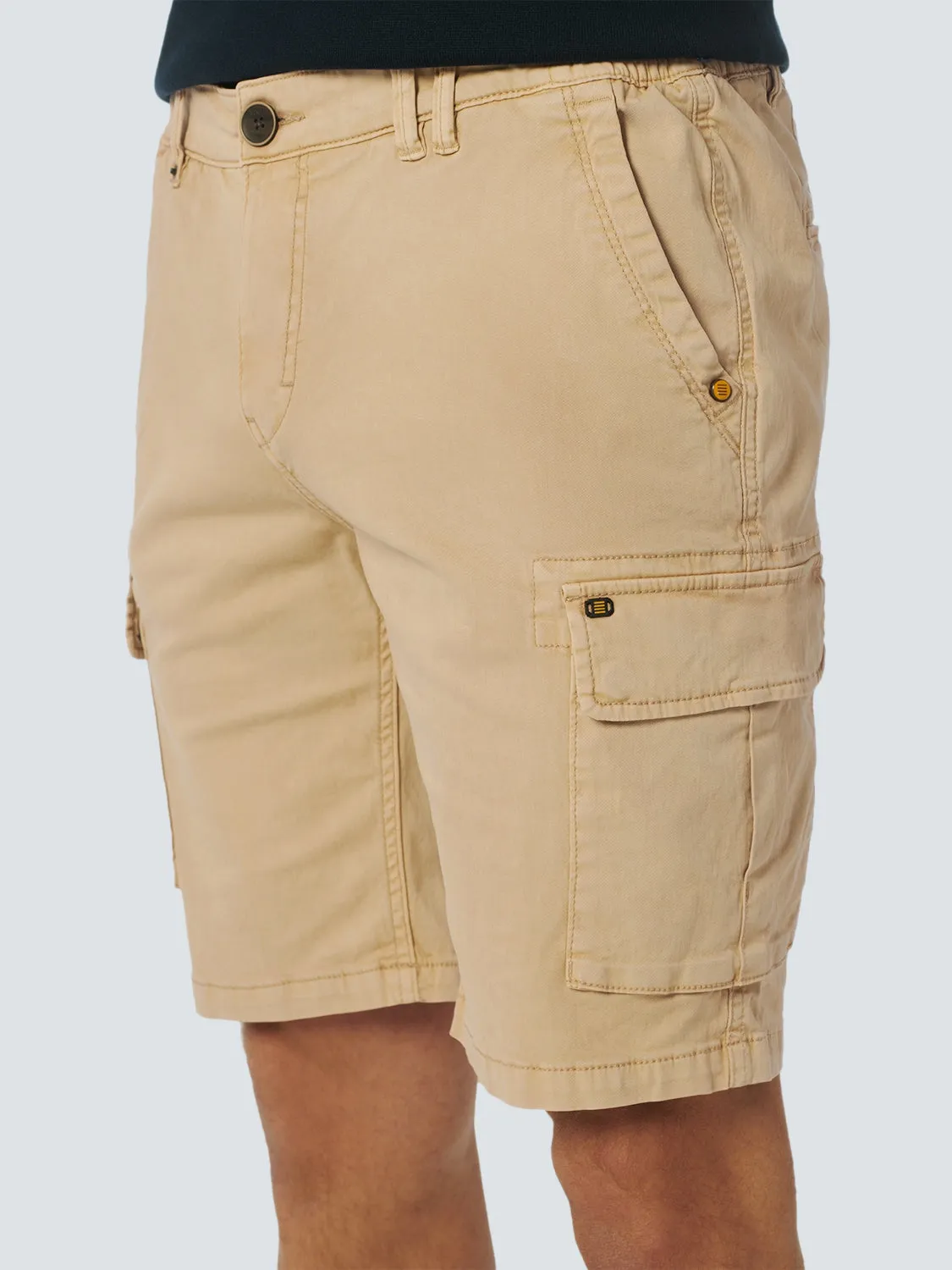 Short Cargo Garment Dyed   Stone Washed Stretch | Sand