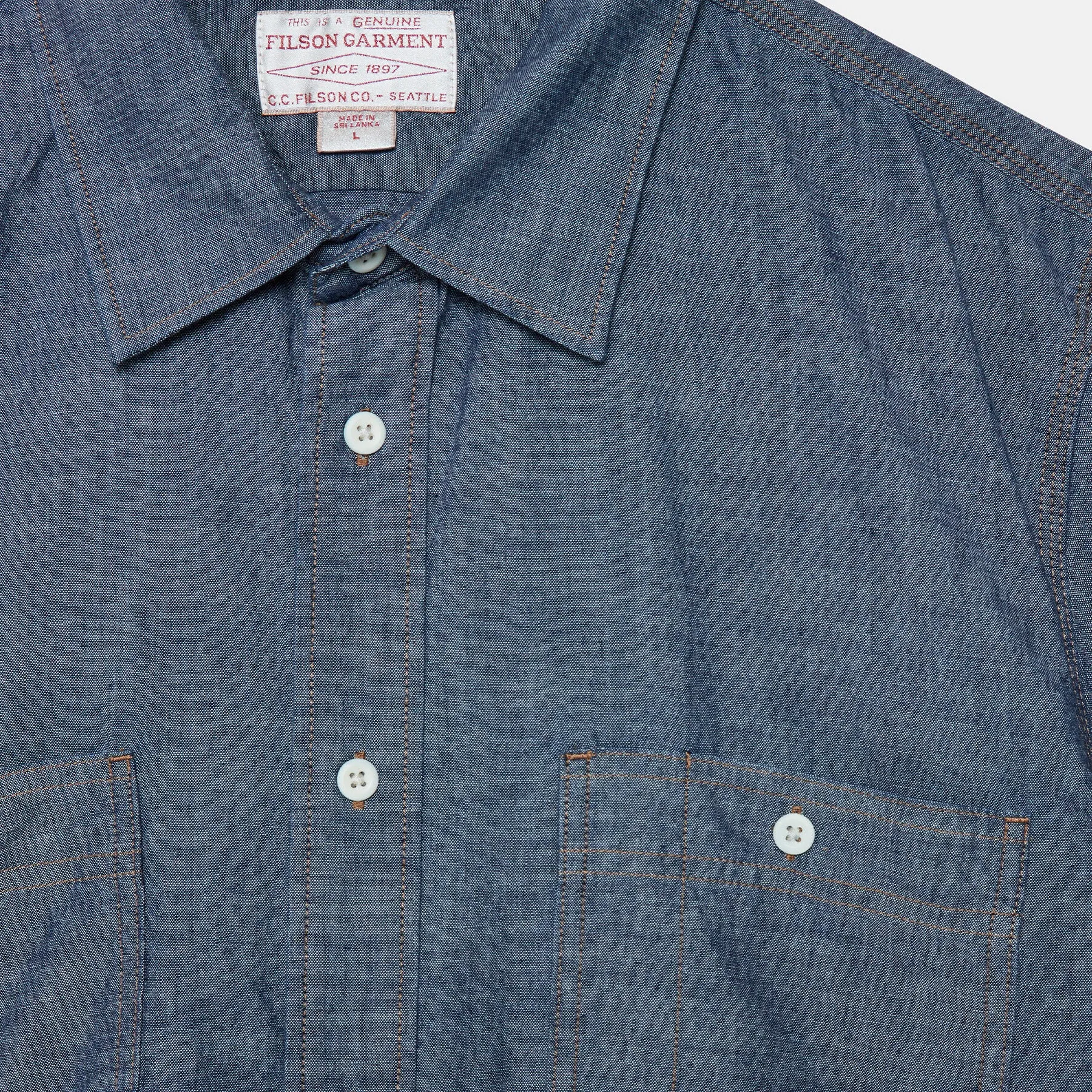 SHORT SLEEVE CHAMBRAY SHIRT