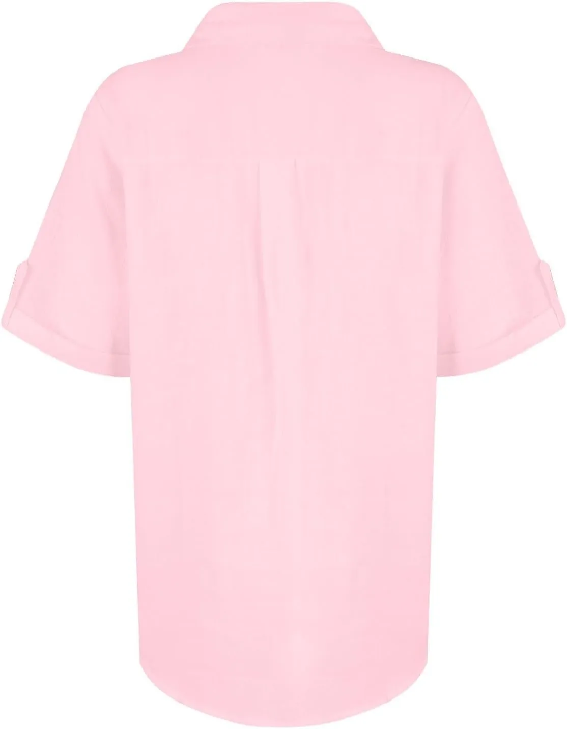 Short Sleeve Shirts for Women V Neck Button Down Linen Shirts 2025 Trendy Summer Casual Beach Flowy Boho Blouses Tops