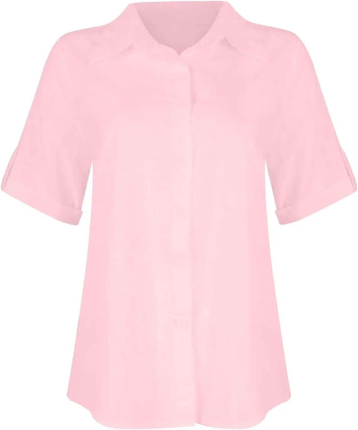 Short Sleeve Shirts for Women V Neck Button Down Linen Shirts 2025 Trendy Summer Casual Beach Flowy Boho Blouses Tops