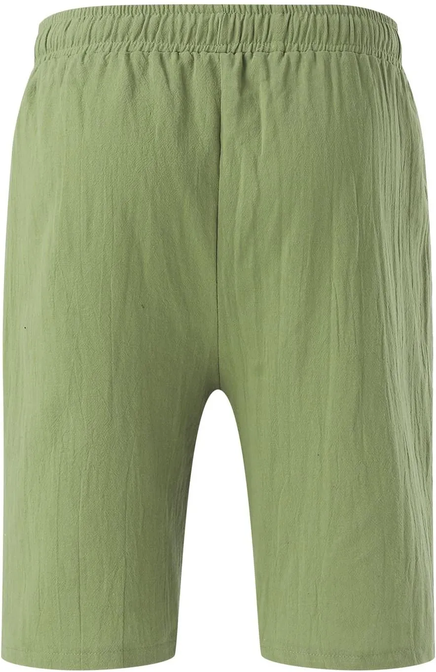 Shorts for Men Summer Beach Vacation Shorts Casual Elastic Waist Drawstring Shorts Relaxed Fit Outdoor Shorts