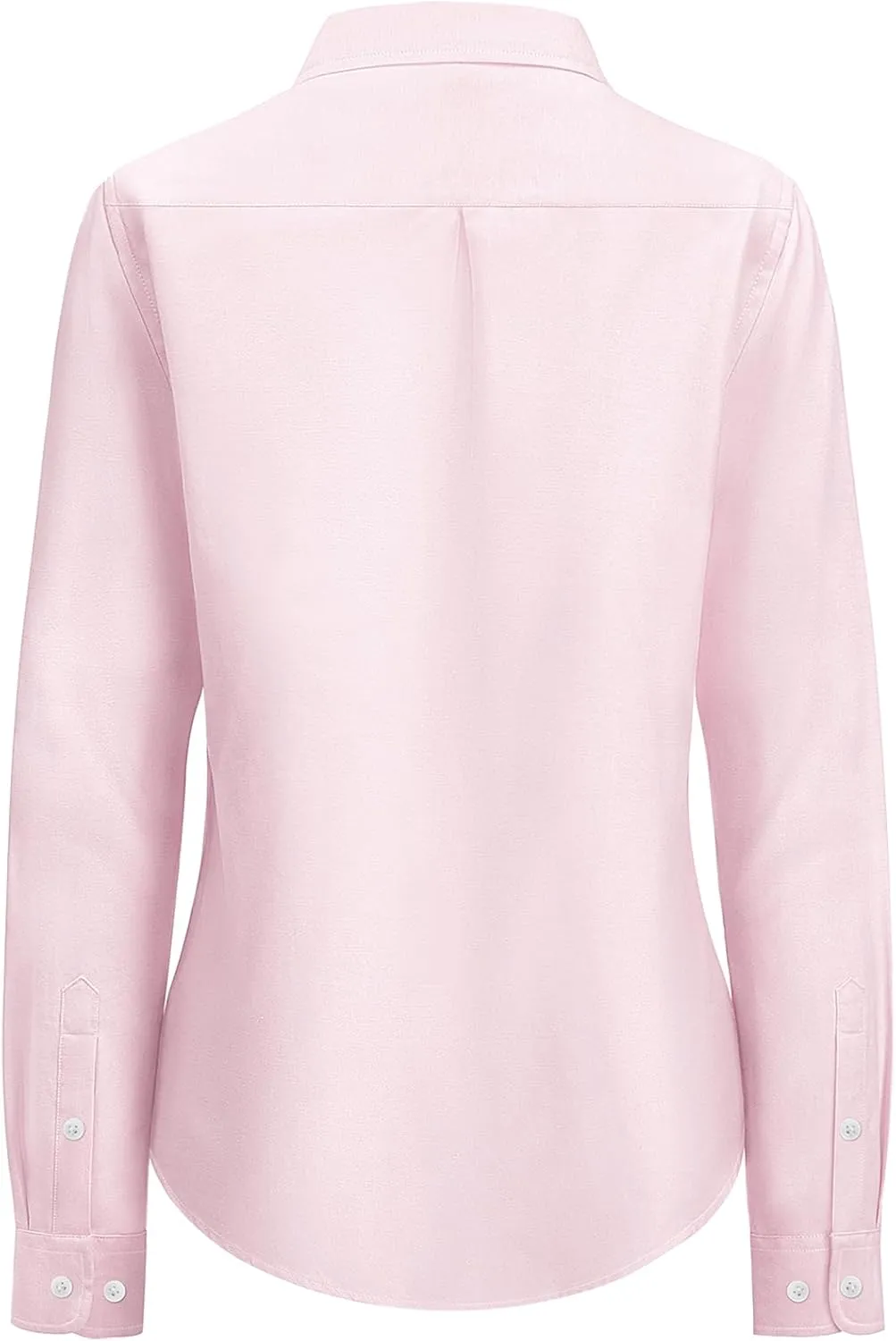 siliteelon Fitted Button Down Shirts for Women Oxford Shirt Cotton Dress Shirts Collared Long Sleeve Wrinkle Free Blouse Tops