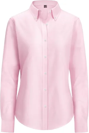 siliteelon Fitted Button Down Shirts for Women Oxford Shirt Cotton Dress Shirts Collared Long Sleeve Wrinkle Free Blouse Tops