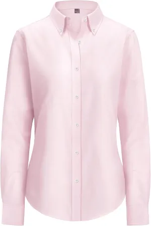 siliteelon Fitted Button Down Shirts for Women Oxford Shirt Cotton Dress Shirts Collared Long Sleeve Wrinkle Free Blouse Tops