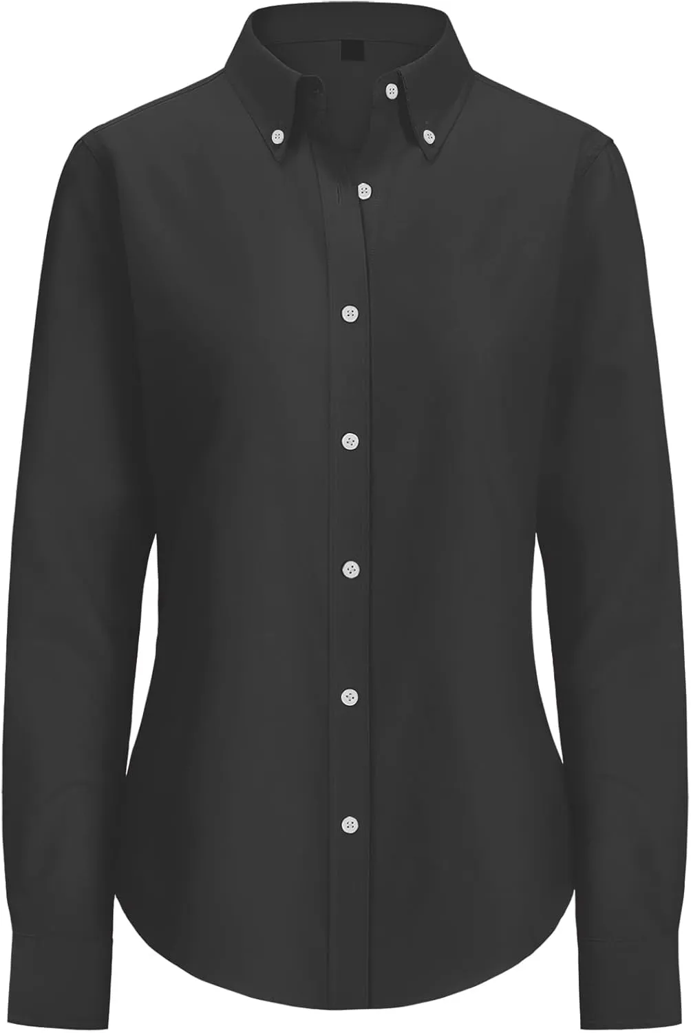 siliteelon Fitted Button Down Shirts for Women Oxford Shirt Cotton Dress Shirts Collared Long Sleeve Wrinkle Free Blouse Tops
